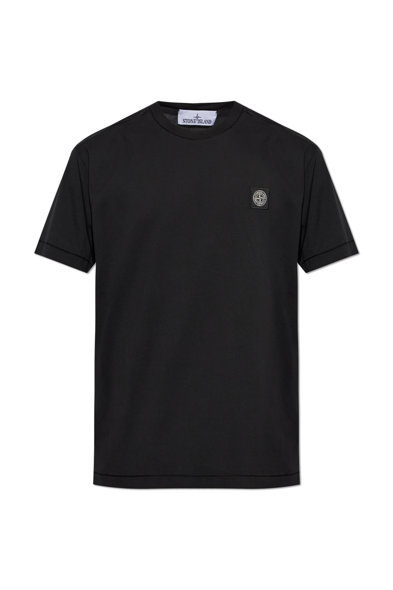 Stone Island T-shirt Z Logo, Mężczyźni, Czarny