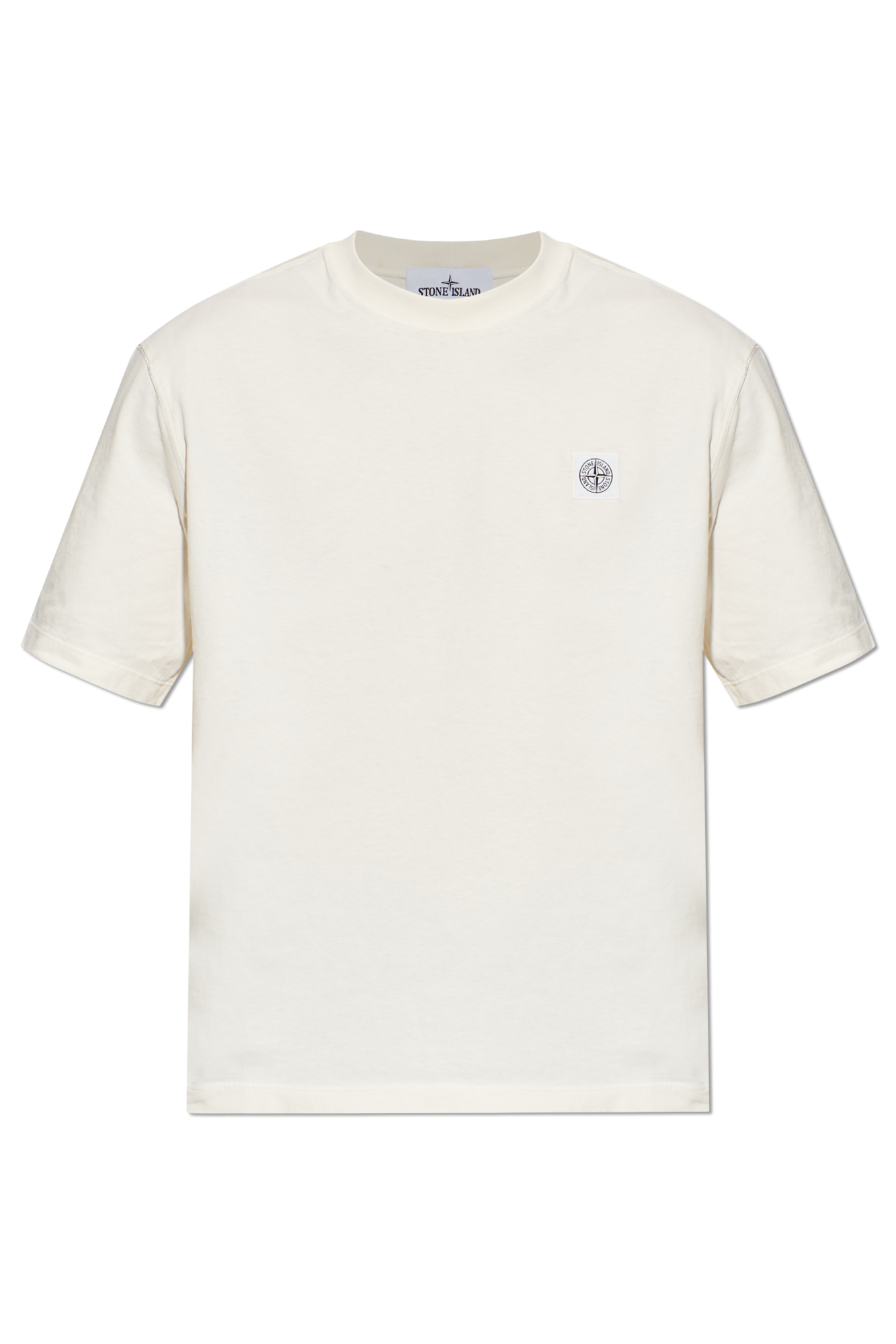 Stone Island T-shirt Z Logo, Mężczyźni, Kremowy