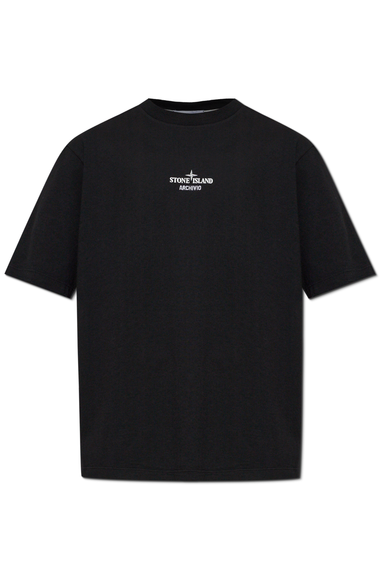 Stone Island T-shirt Z Logo, Mężczyźni, Czarny