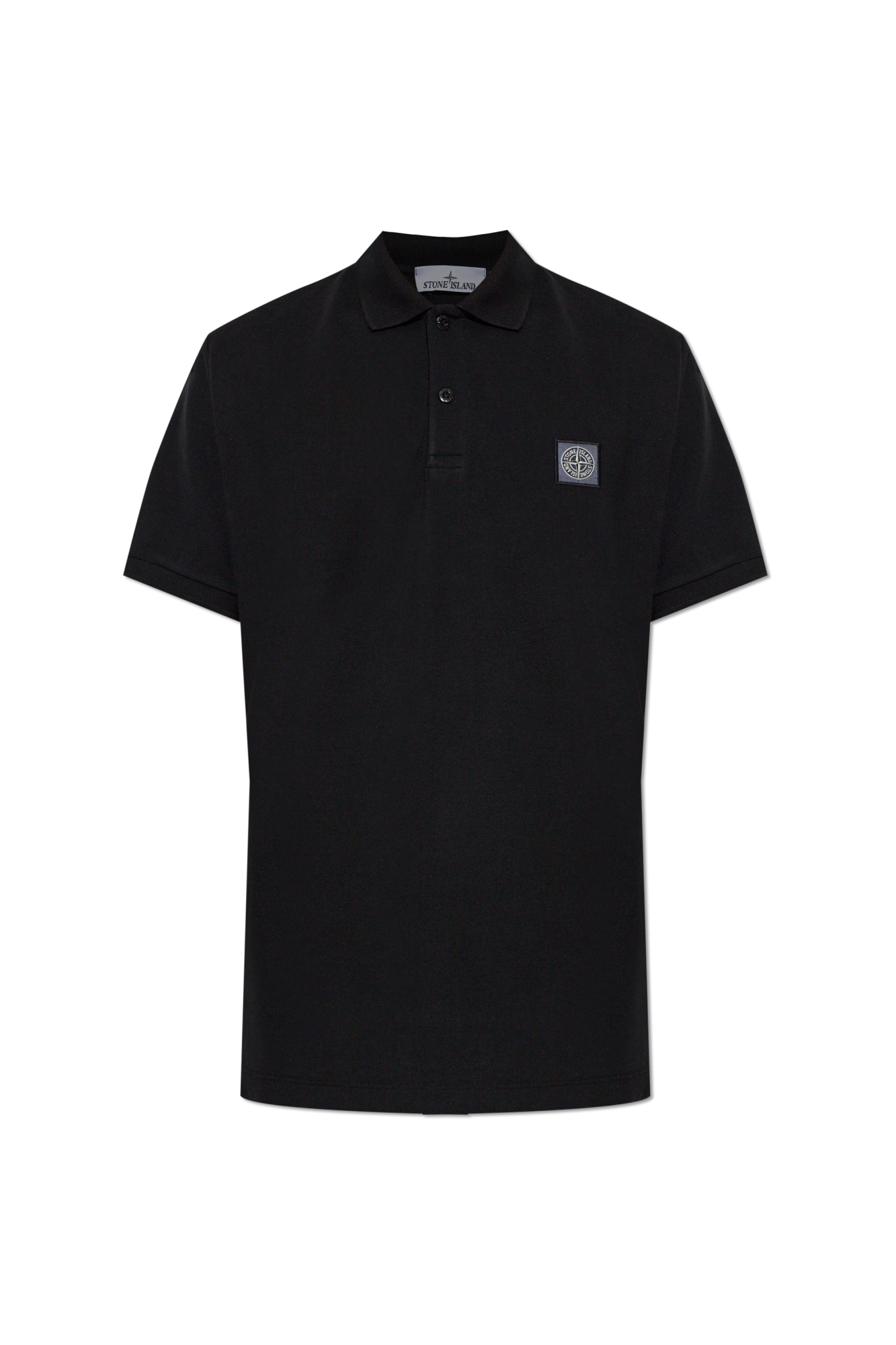 Stone Island Polo Z Logo, Mężczyźni, Czarny