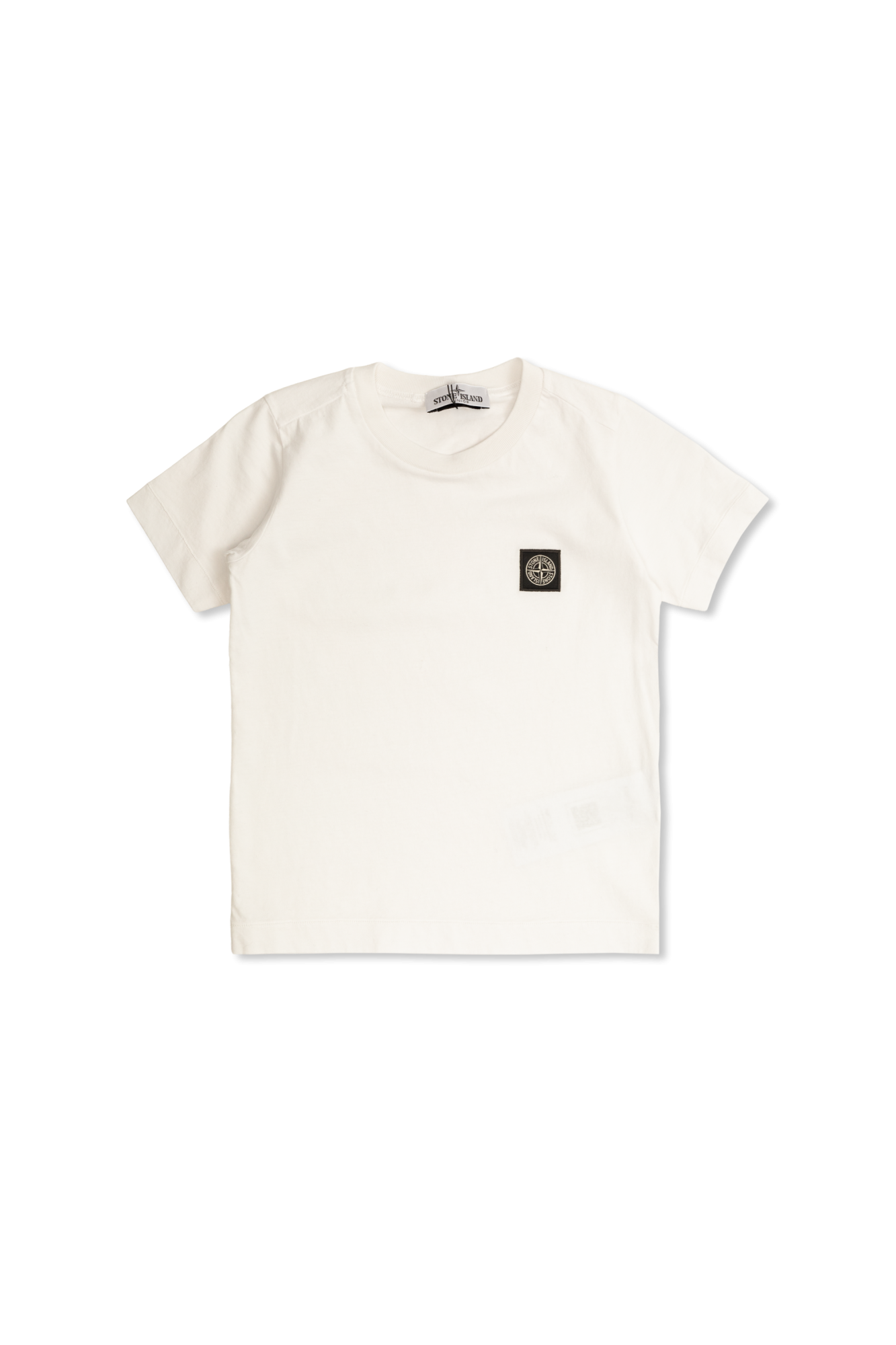 Stone Island Junior T-shirt Z Naszywką Z Logo, Unisex, Biały