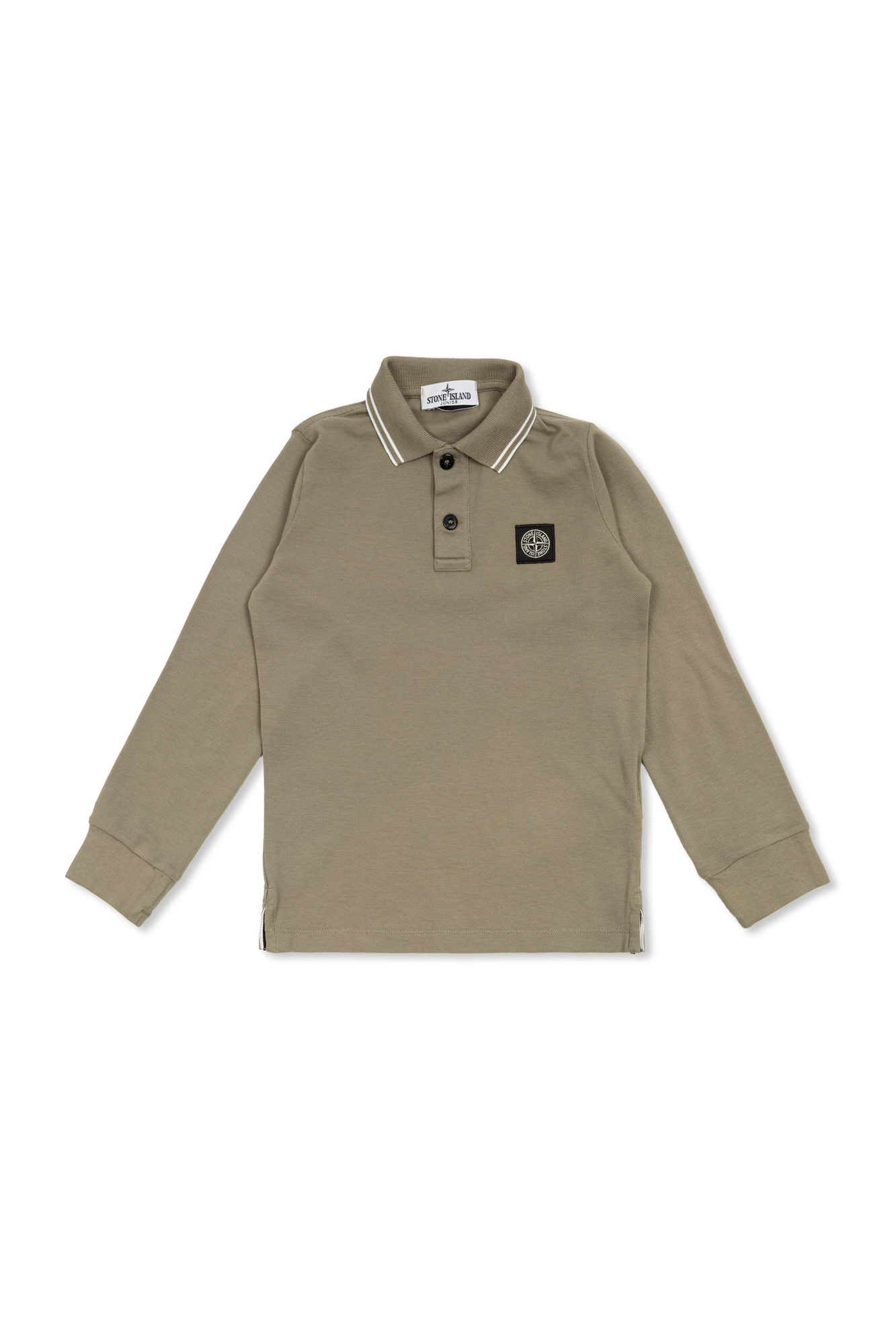 Stone Island Junior Polo Z Naszywką Z Logo, Unisex, Zielony
