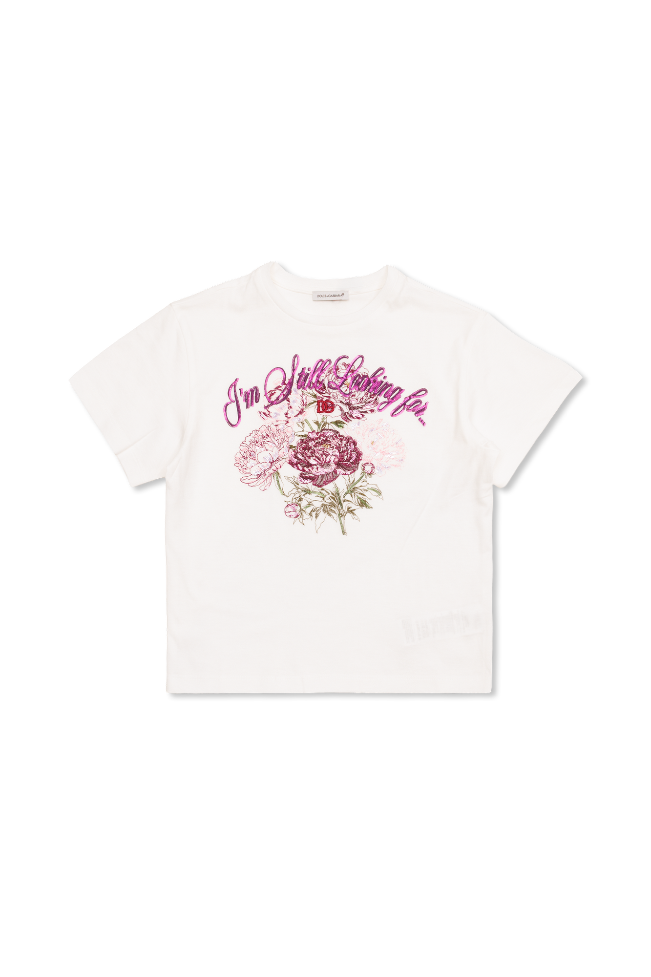 Dolce & Gabbana Kids Bawełniany T-shirt Z Nadrukiem, Unisex, Biały