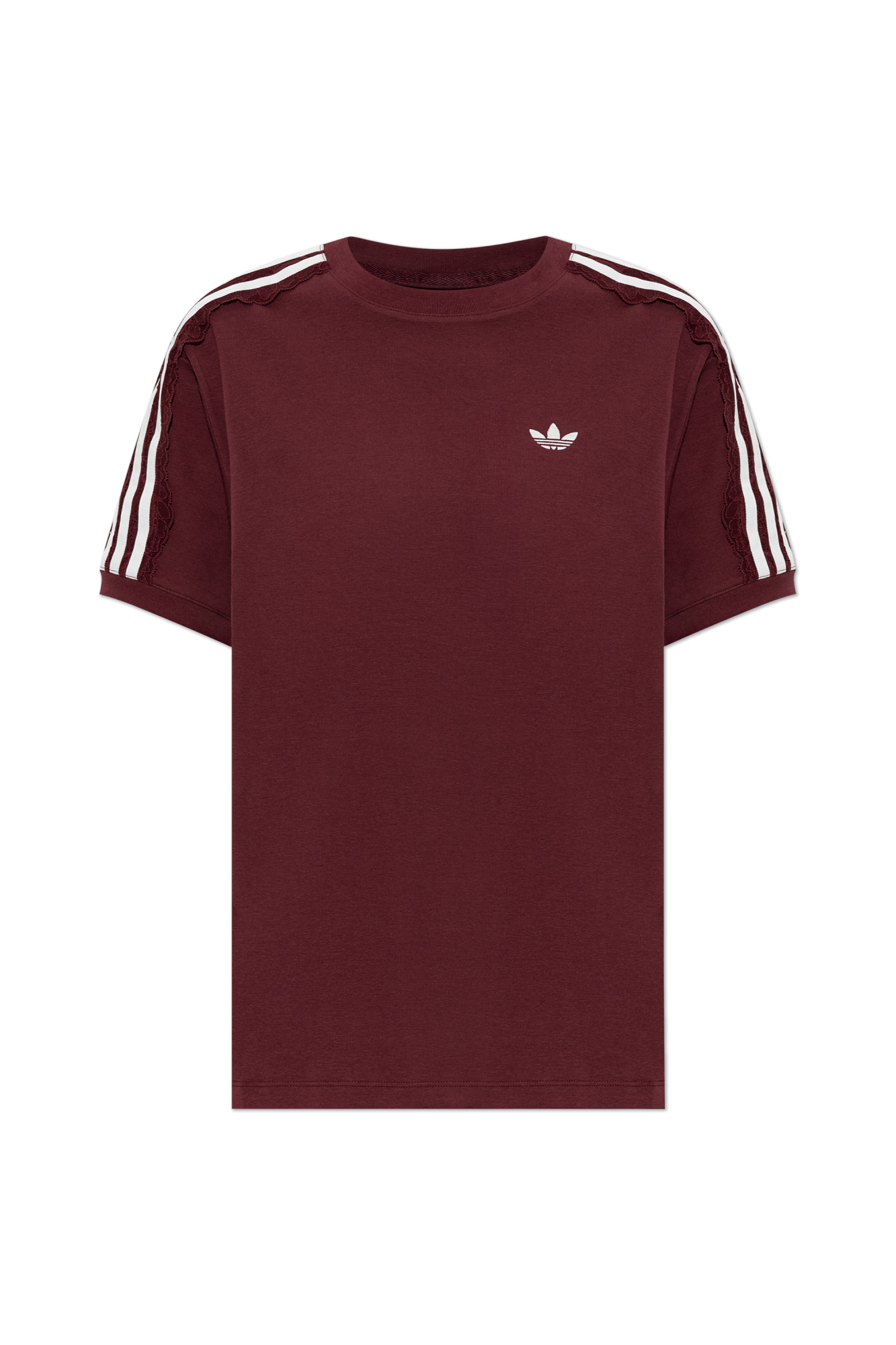 ADIDAS Originals T-shirt Z Wyszytym Logo, Kobiety, Bordo