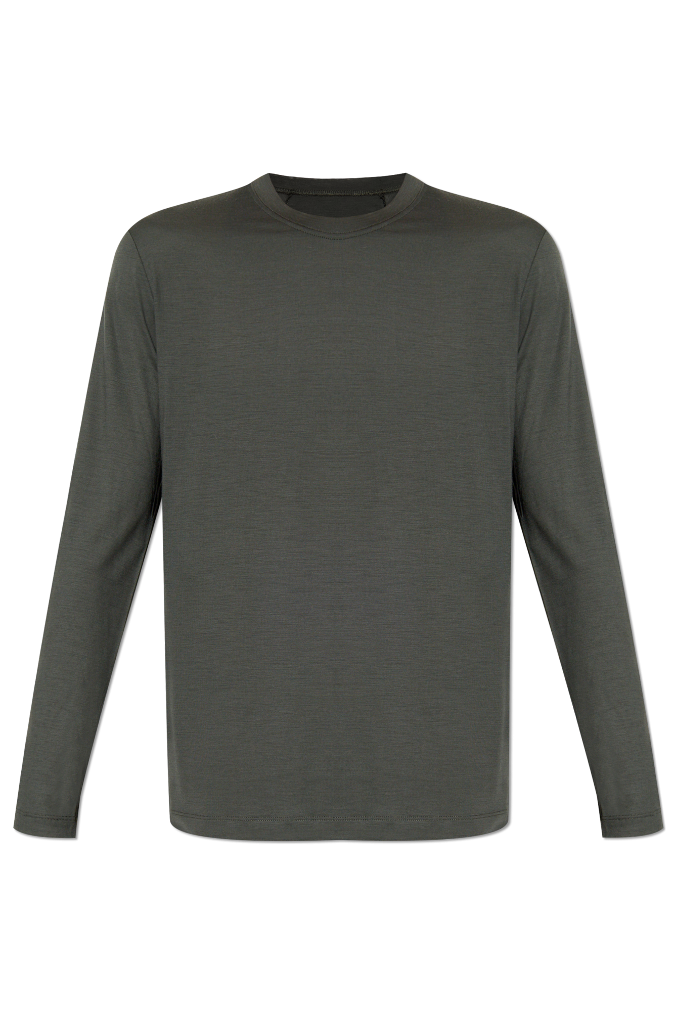 Sease Wełniany T-shirt Z Długimi Rękawami, Mężczyźni, Szary