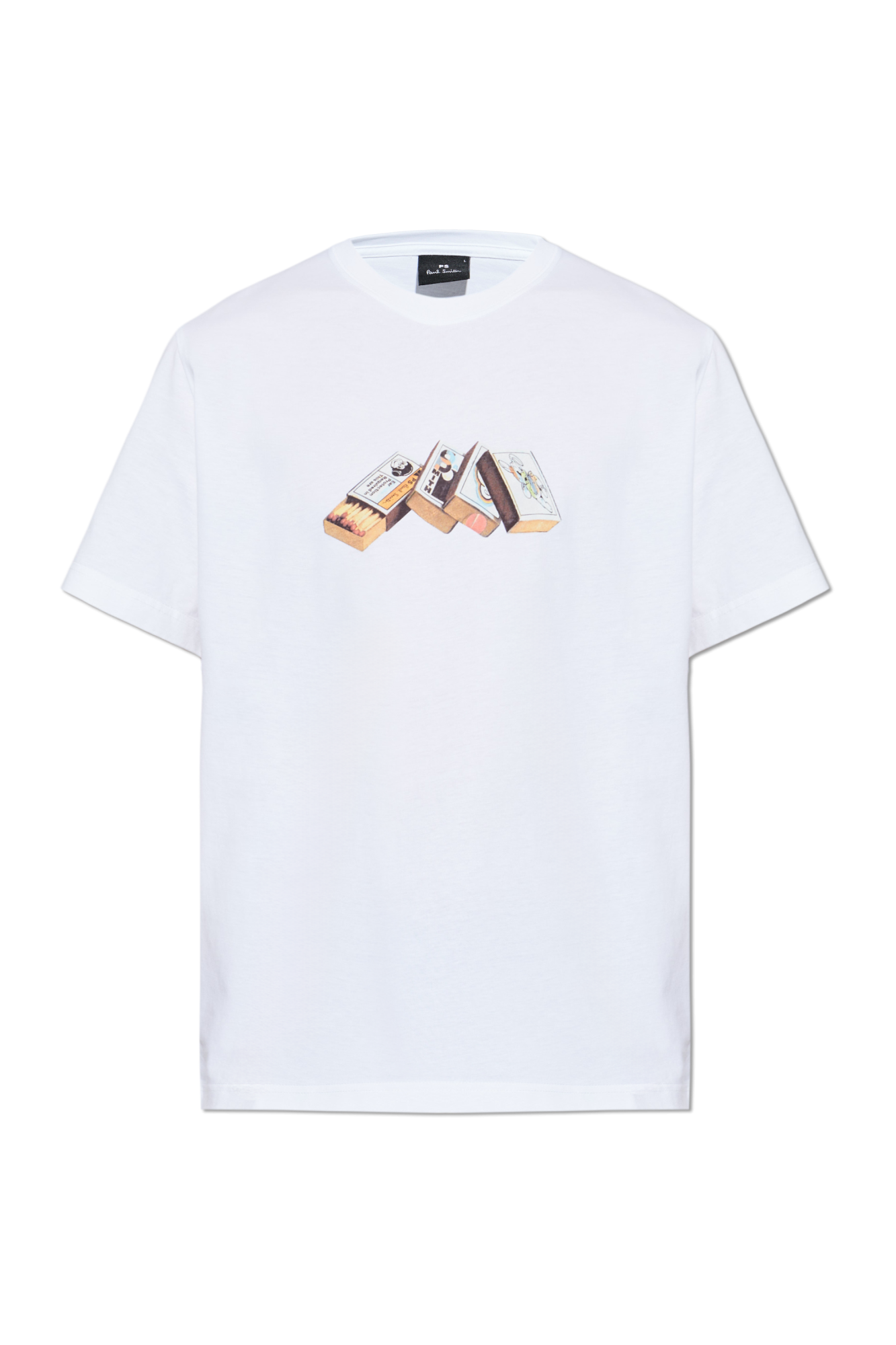 PS Paul Smith T-shirt Z Kolorowym Nadrukiem, Mężczyźni, Biały
