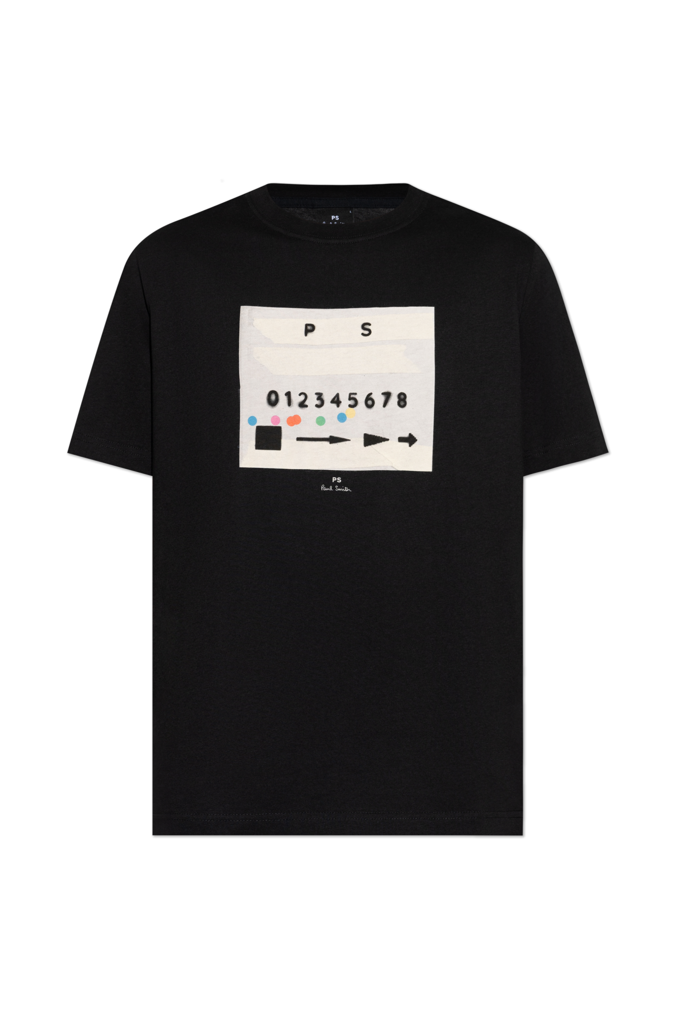 PS Paul Smith T-shirt Z Kolorowym Nadrukiem, Mężczyźni, Czarny