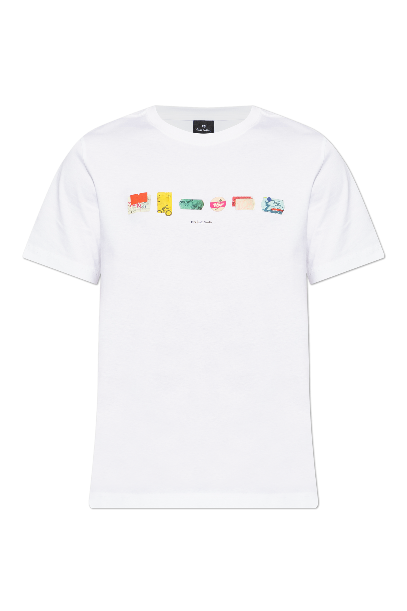 PS Paul Smith T-shirt Z Kolorowym Nadrukiem, Mężczyźni, Biały