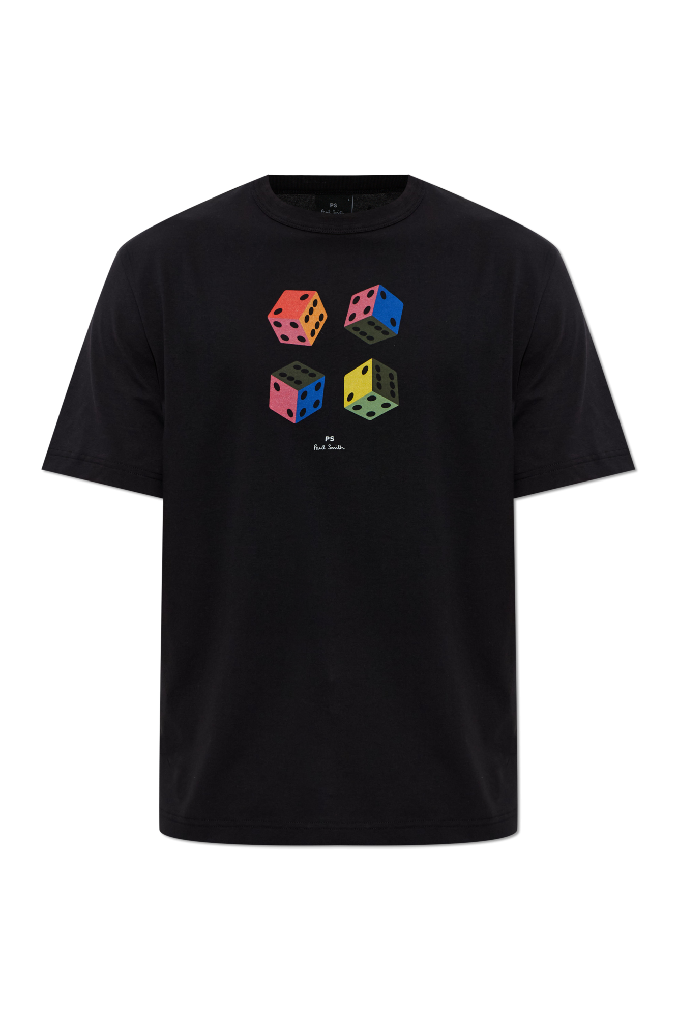 PS Paul Smith T-shirt Z Kolorowym Nadrukiem, Mężczyźni, Czarny
