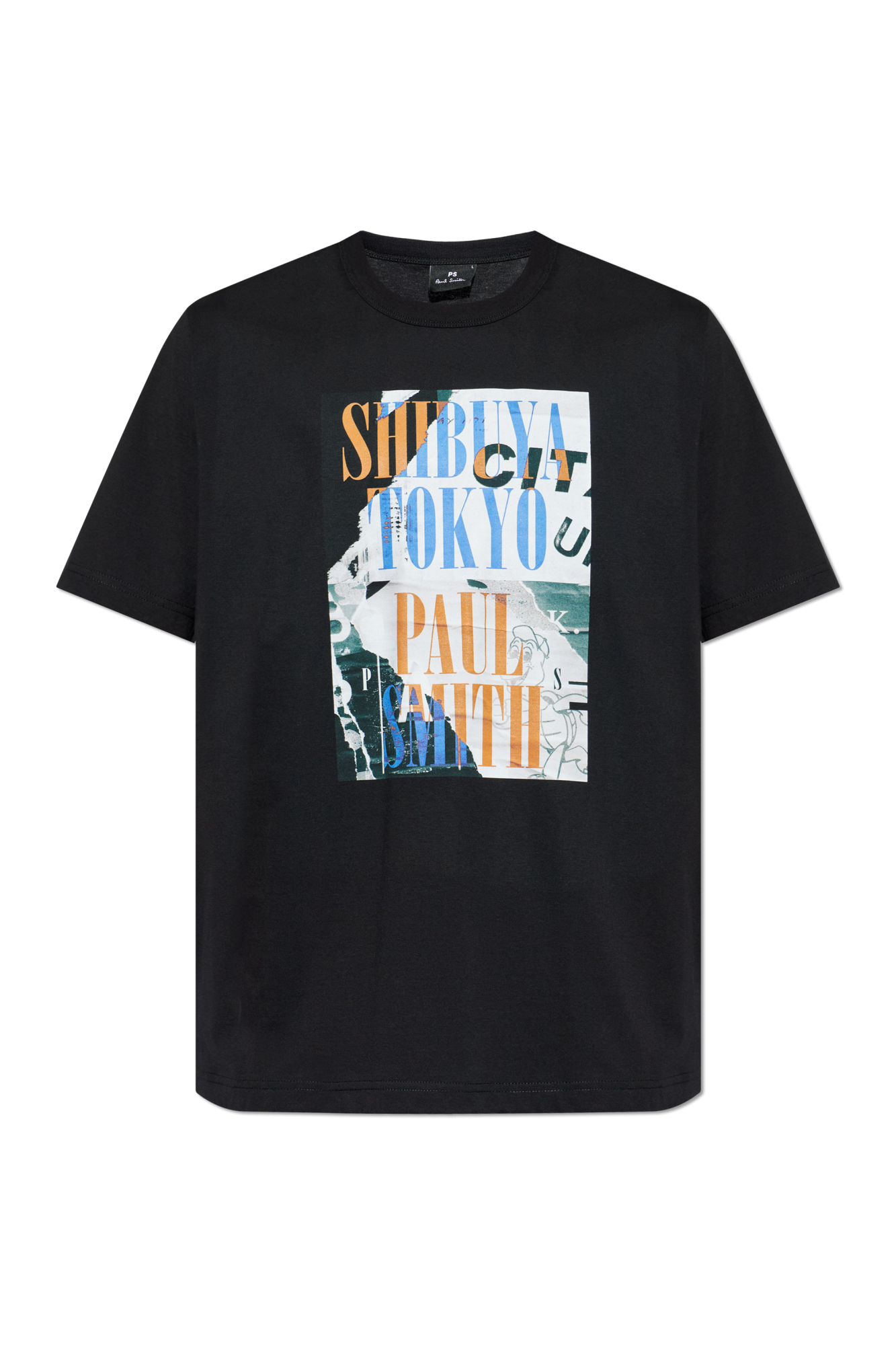 PS Paul Smith T-shirt Z Nadrukiem, Mężczyźni, Czarny