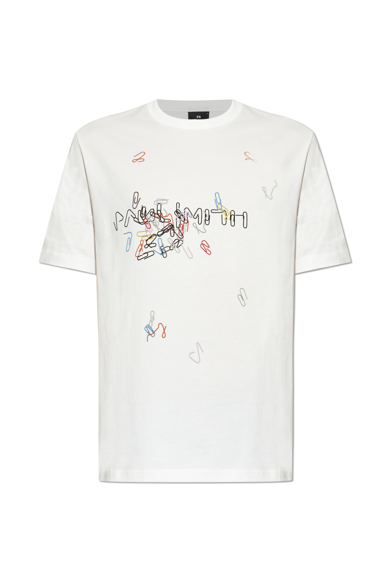 PS Paul Smith T-shirt Z Kolorowym Nadrukiem, Mężczyźni, Biały