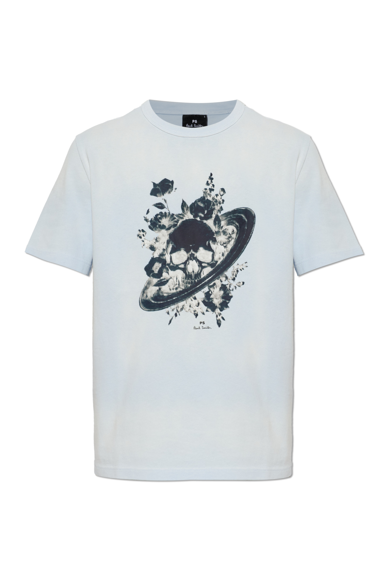 PS Paul Smith T-shirt Z Nadrukiem, Mężczyźni, Jasnoniebieski