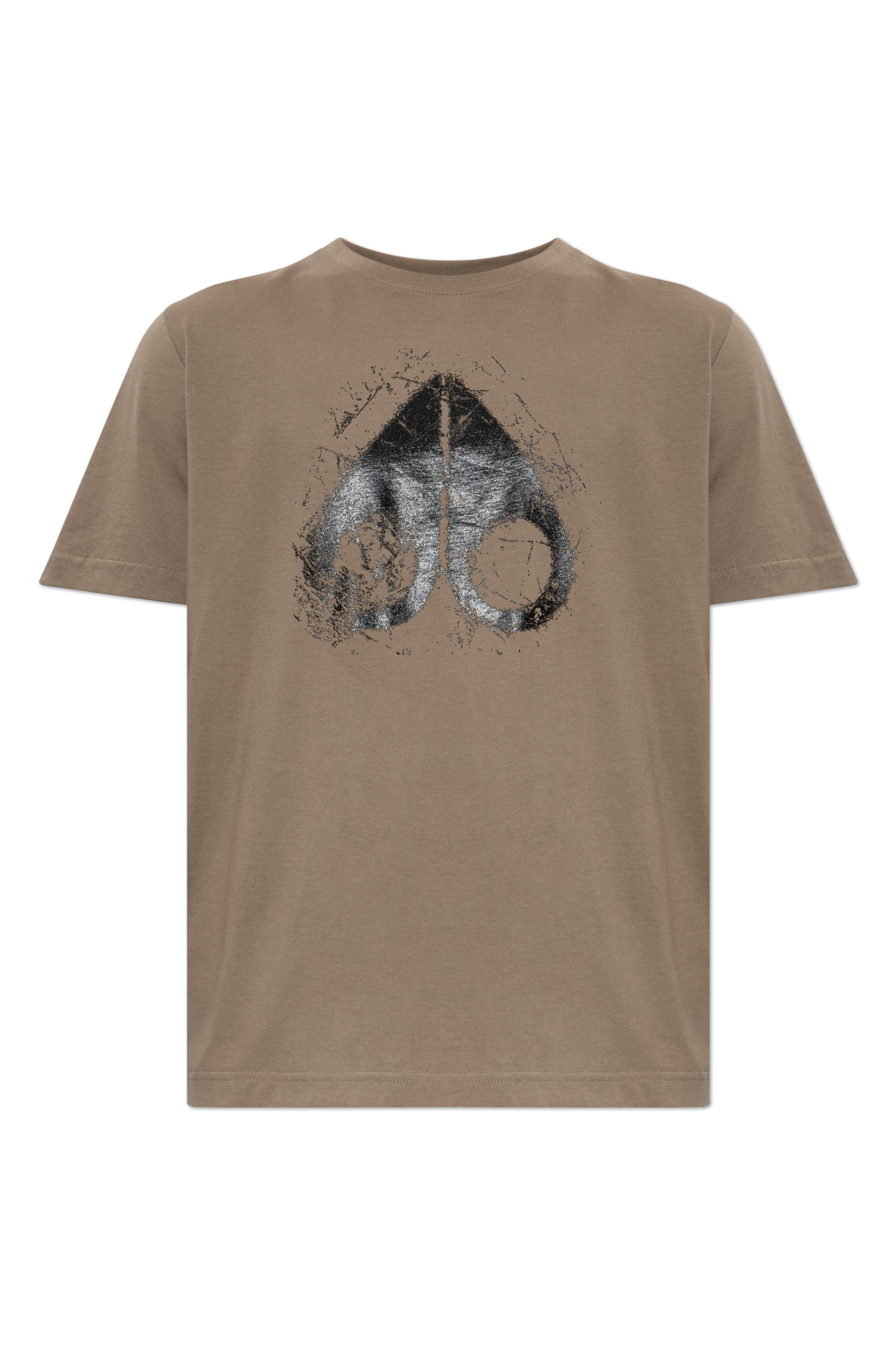 Moose Knuckles T-shirt Z Nadrukiem, Mężczyźni, Brązowy