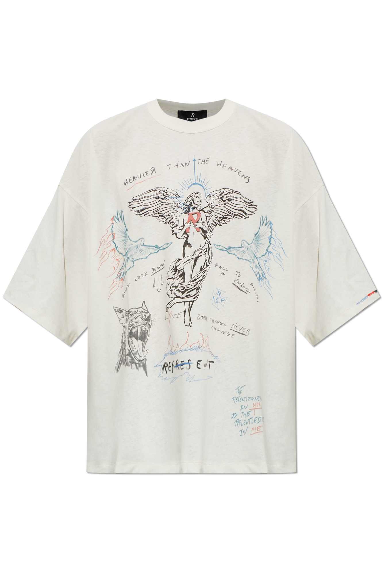 Represent T-shirt Z Nadrukiem, Mężczyźni, Biały