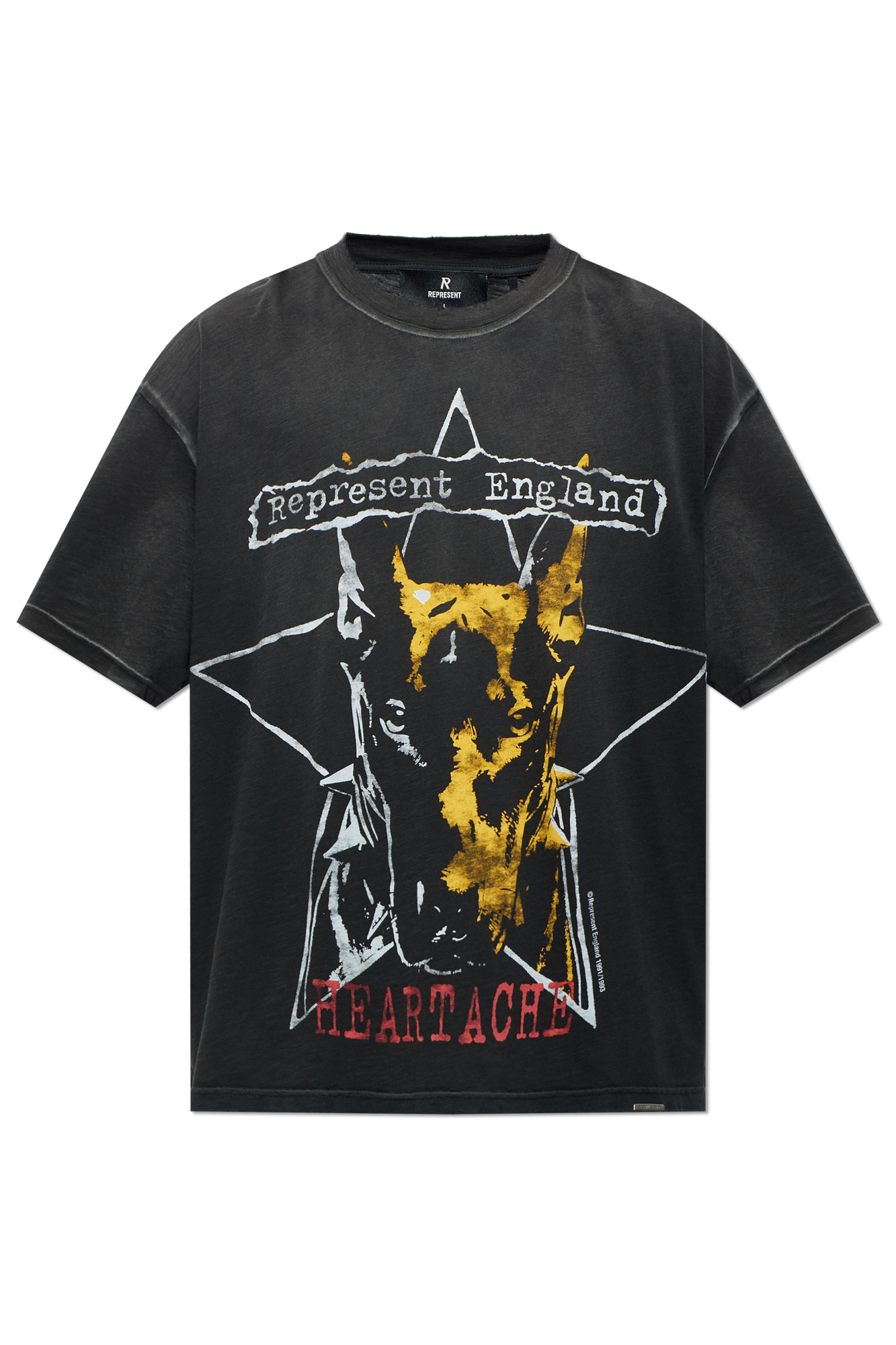 Represent T-shirt Z Kolorowym Nadrukiem, Mężczyźni, Czarny