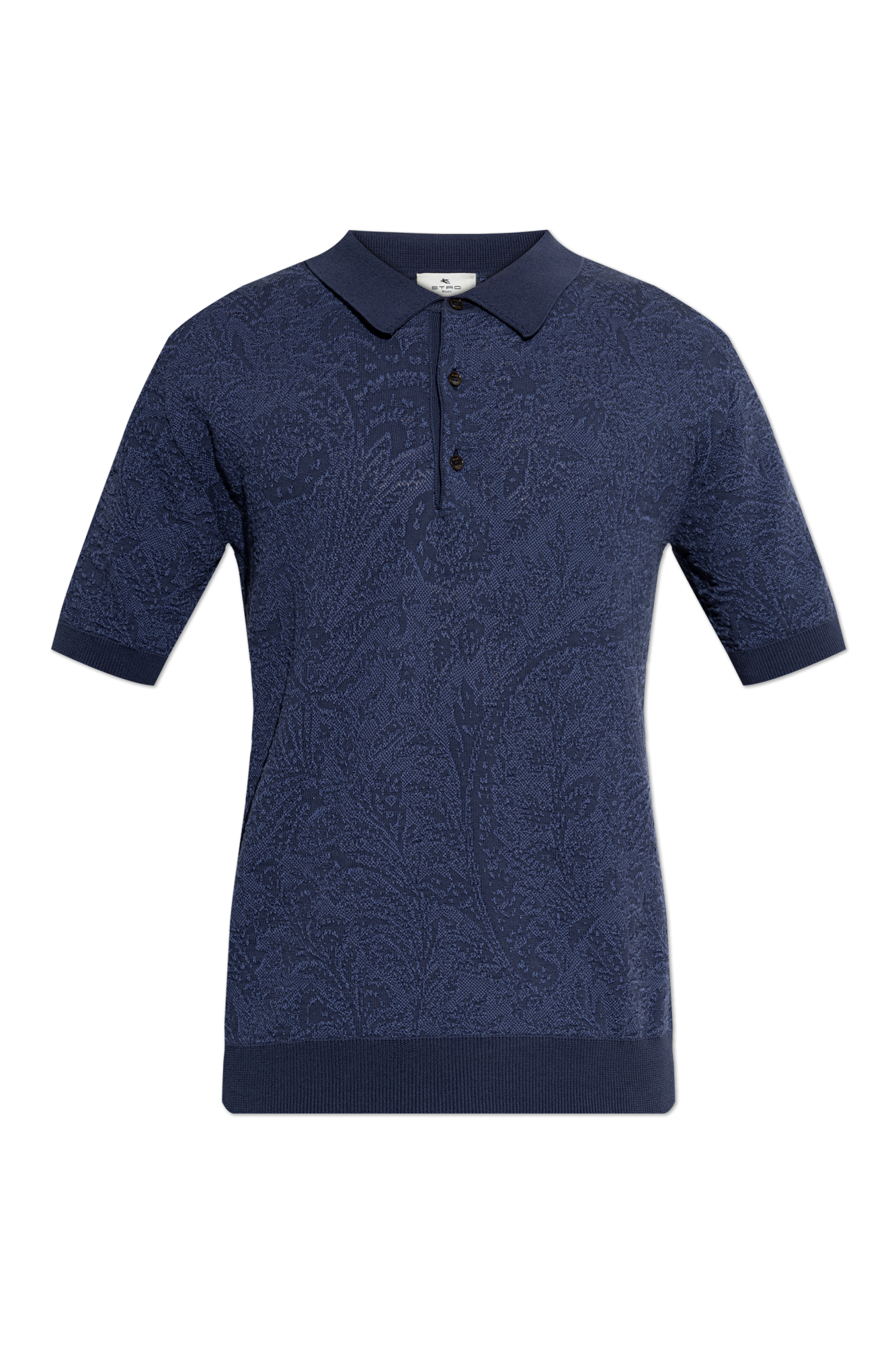 Etro Bawełniane Polo, Mężczyźni, Granatowy