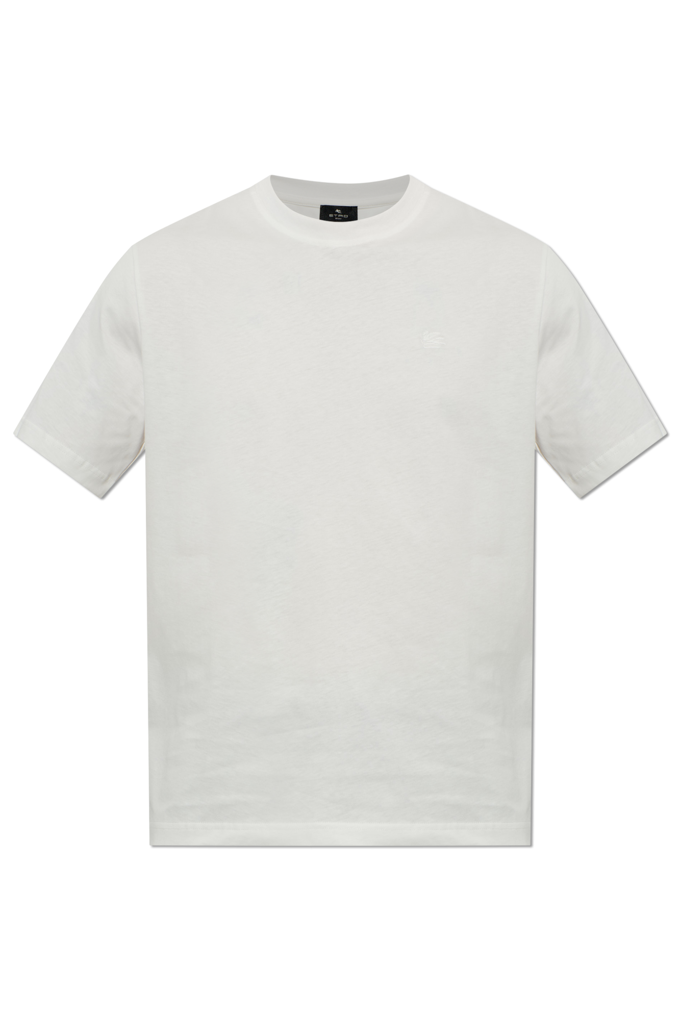 Etro T-shirt Z Wyszytym Logo, Mężczyźni, Biały