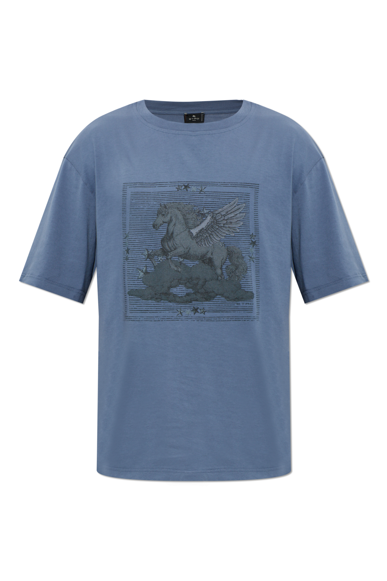 Etro T-shirt Z Nadrukiem, Mężczyźni, Niebieski