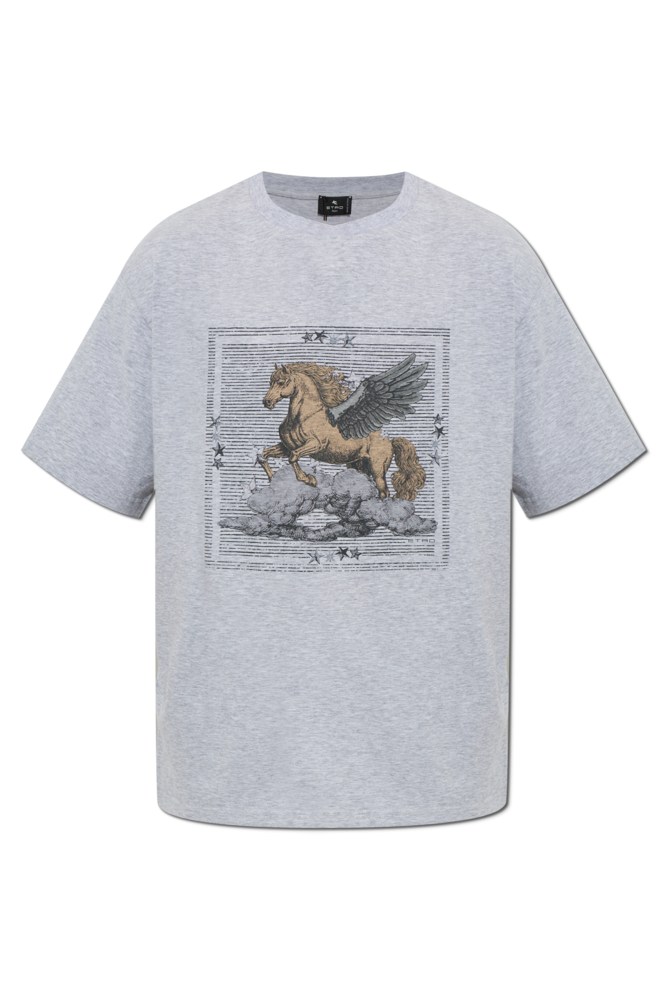 Etro T-shirt Z Nadrukiem, Mężczyźni, Szary