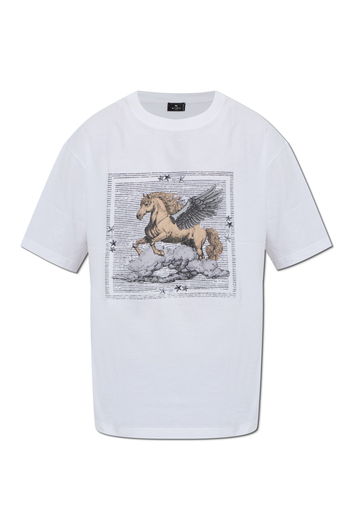 Etro T-shirt Z Kolorowym Nadrukiem, Mężczyźni, Biały