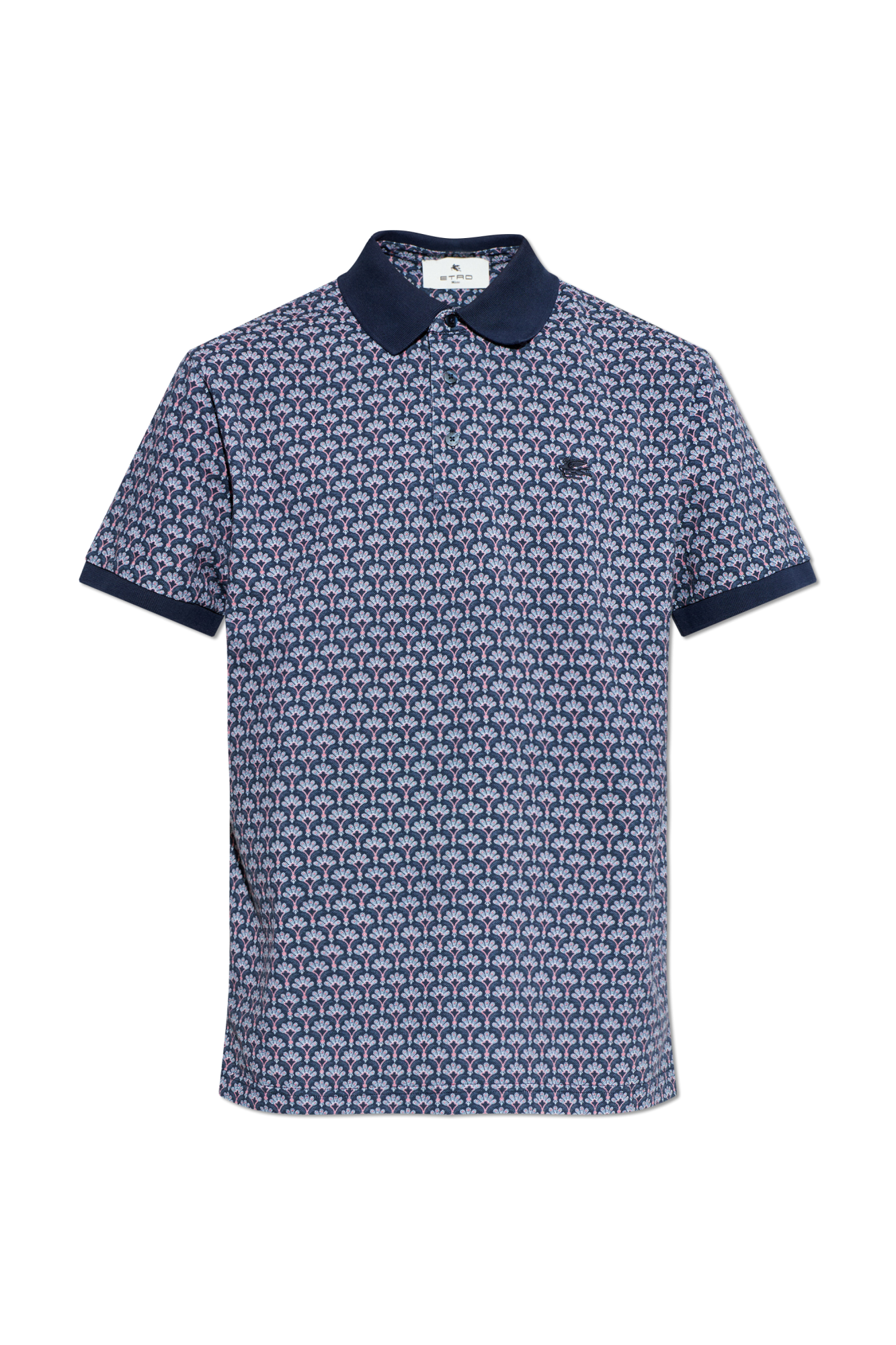 Etro Wzorzyste Polo, Mężczyźni, Granatowy