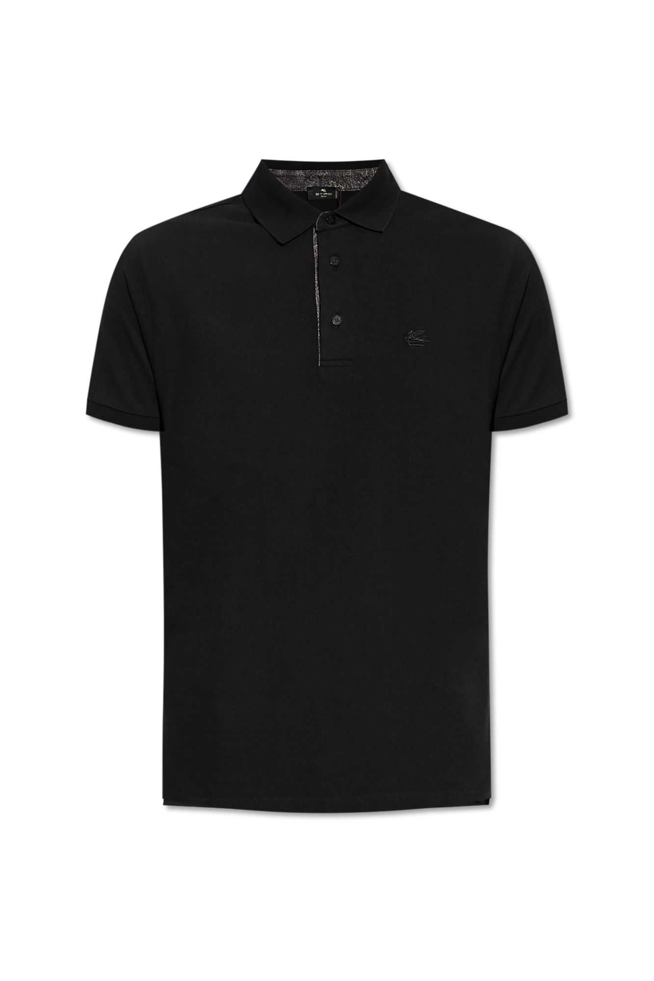 Etro Bawełniane Polo, Mężczyźni, Czarny