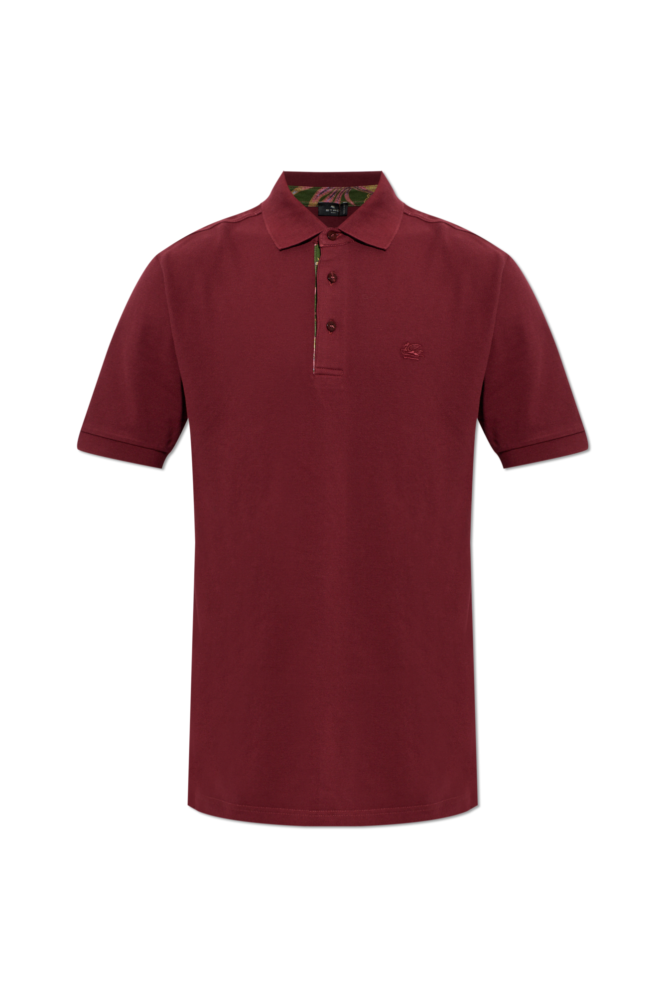 Etro Polo Z Wyszytym Logo, Mężczyźni, Bordo