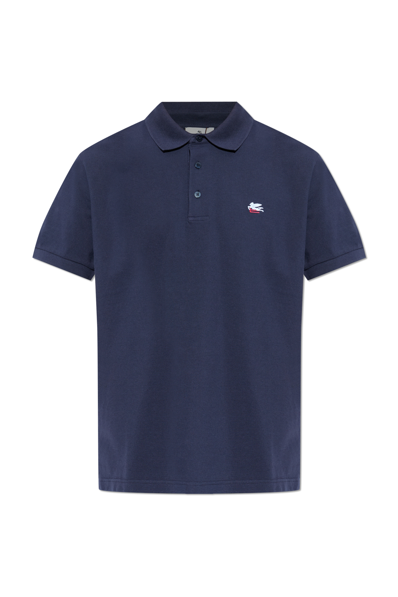 Etro Bawełniane Polo Z Logo, Mężczyźni, Granatowy