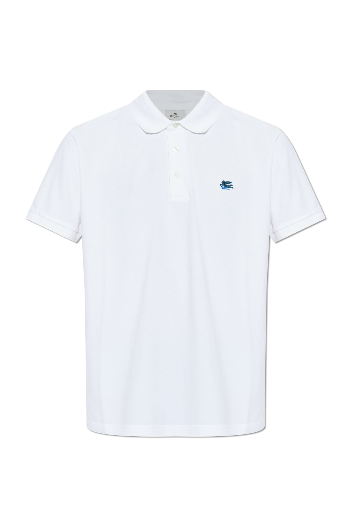 Etro Bawełniane Polo Z Logo, Mężczyźni, Czarny