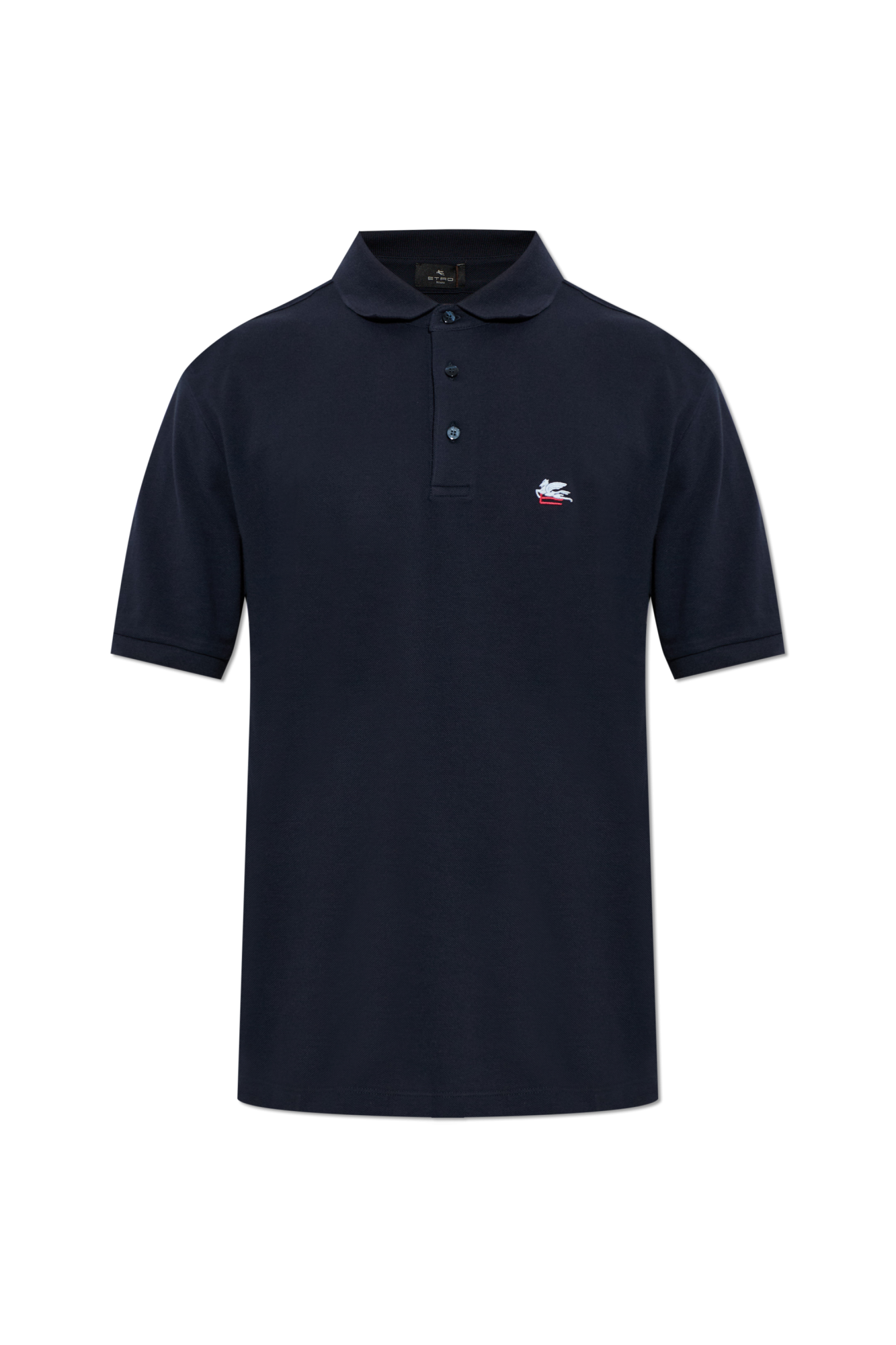 Etro Polo Z Wyszytym Logo, Mężczyźni, Granatowy