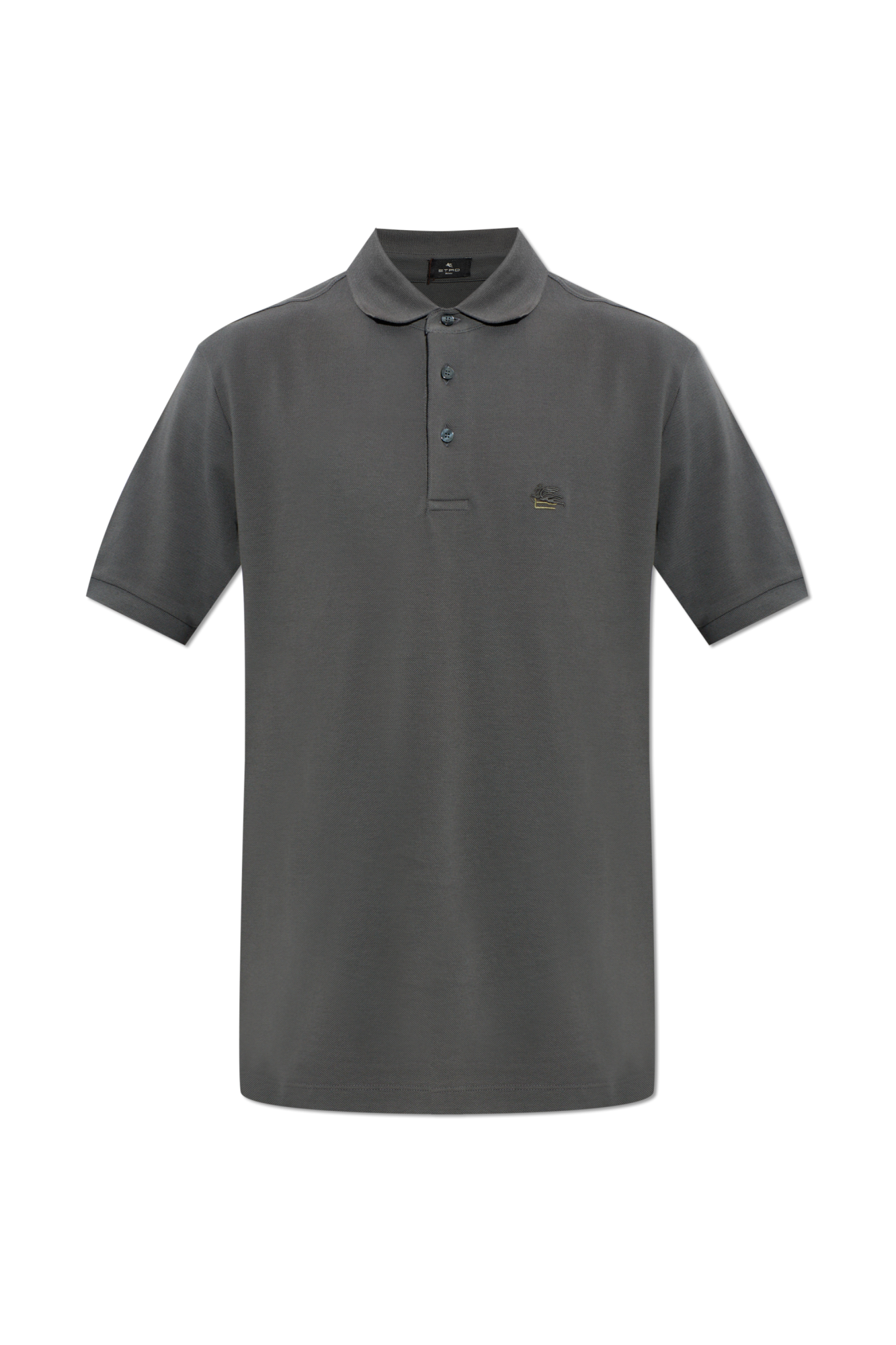 Etro Polo Z Wyszytym Logo, Mężczyźni, Szary