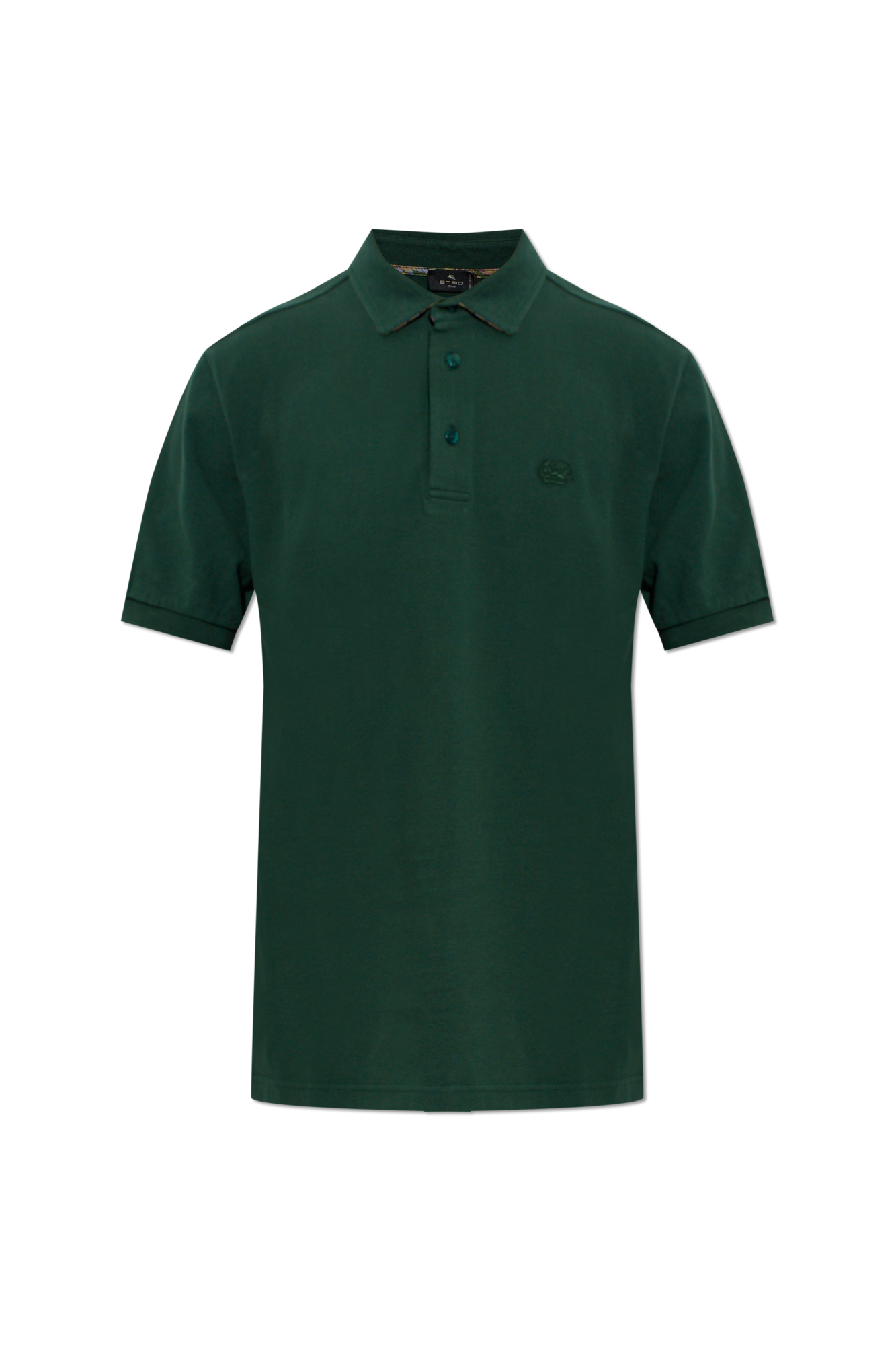 Etro Bawełniane Polo Z Wyszytym Logo, Mężczyźni, Zielony