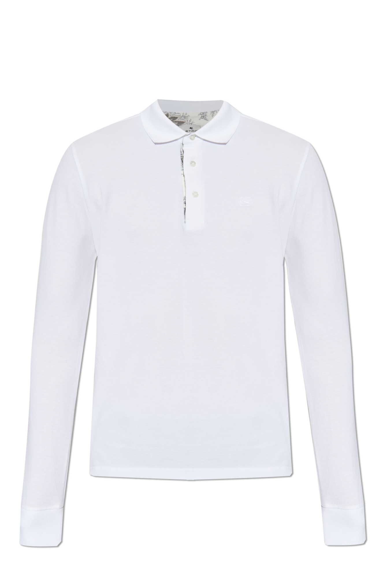 Etro Polo Z Długimi Rękawami, Mężczyźni, Biały