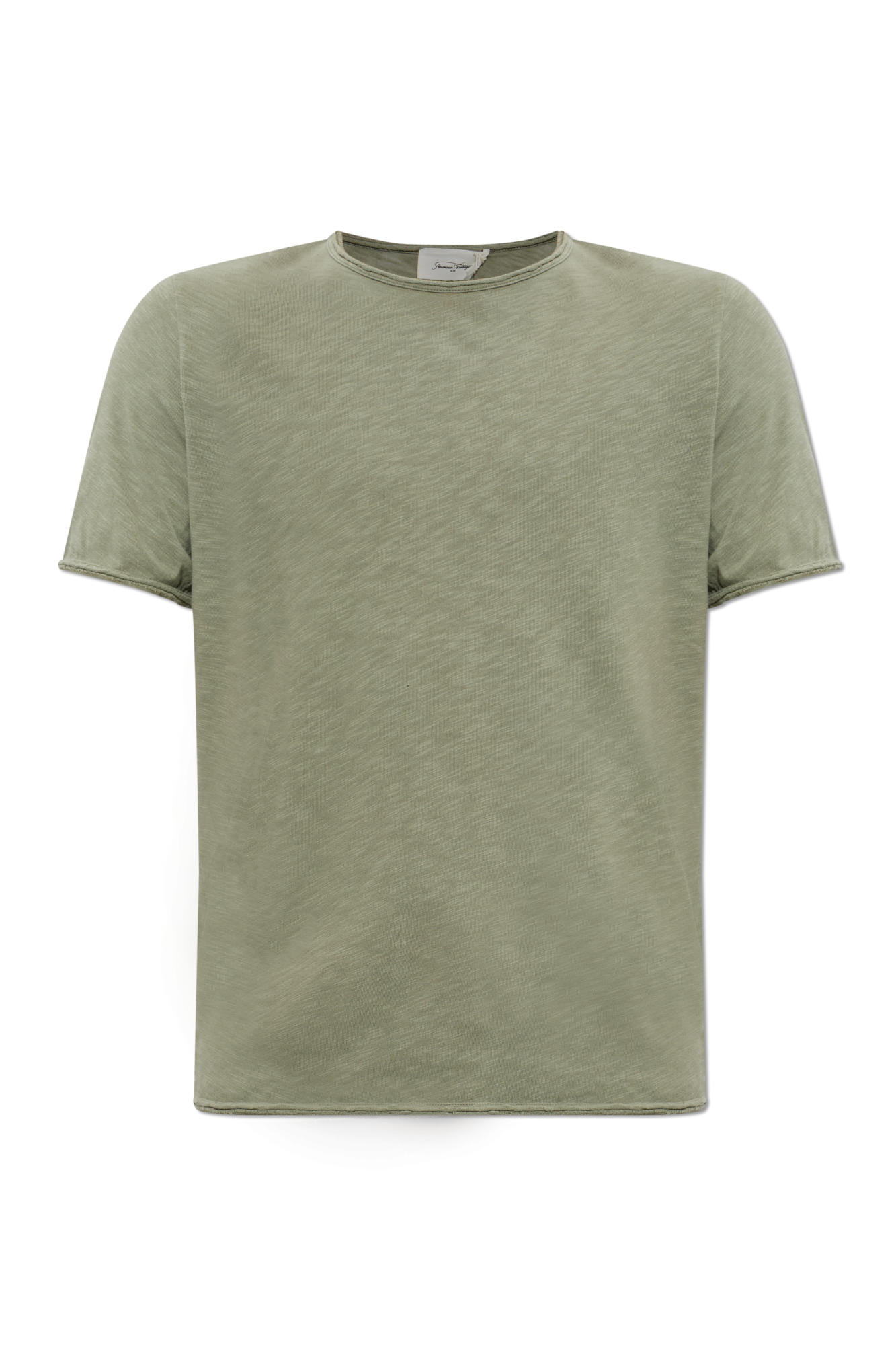 American Vintage T-shirt Z Surowym Wykończeniem, Mężczyźni, Zielony