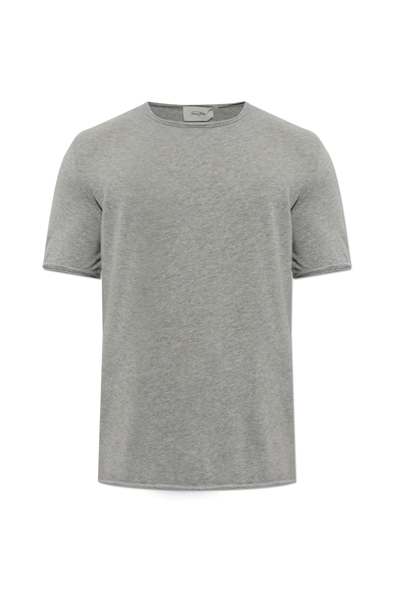 American Vintage T-shirt Z Surowym Wykończeniem, Mężczyźni, Szary