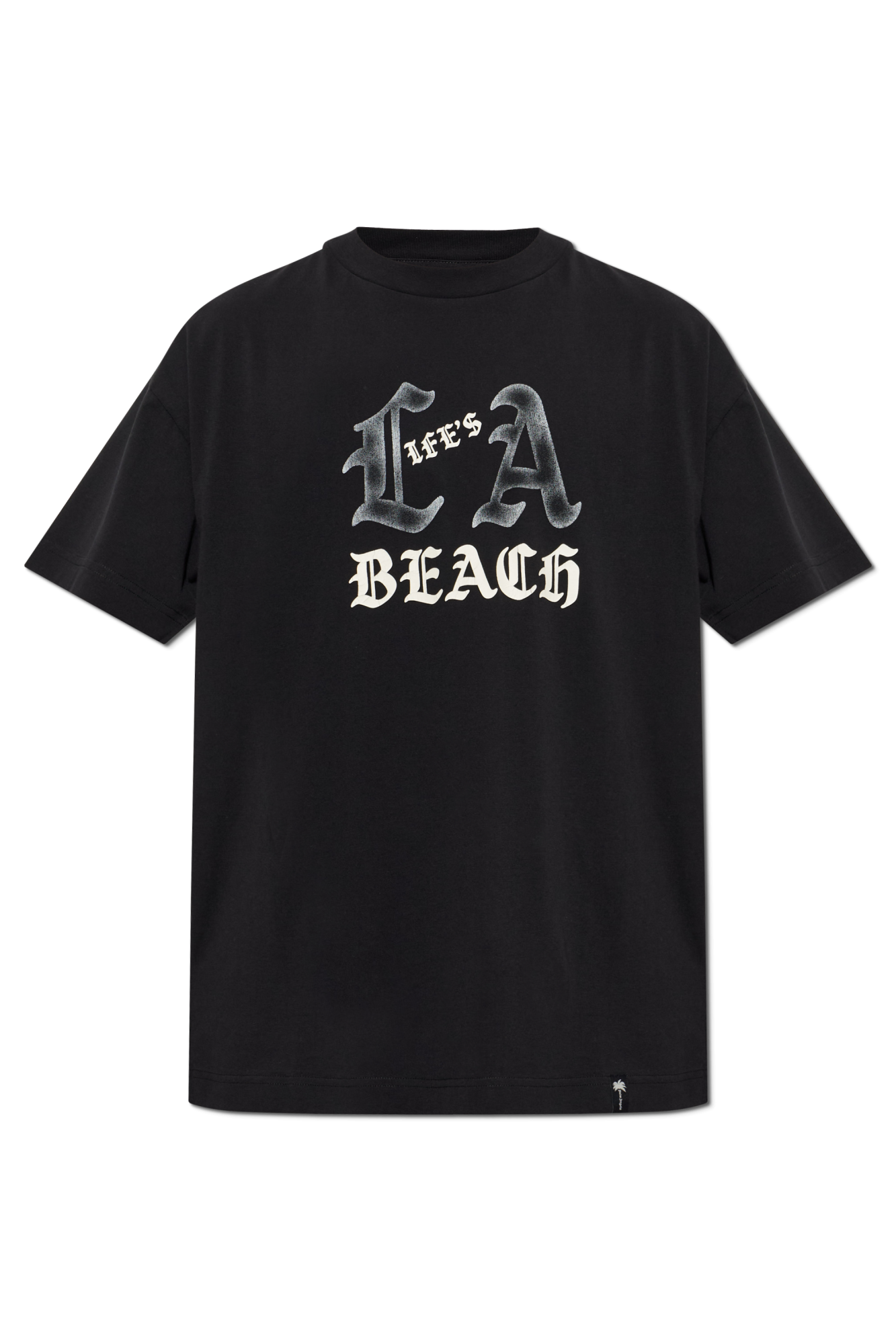 Palm Angels T-shirt Z Nadrukiem, Mężczyźni, Czarny
