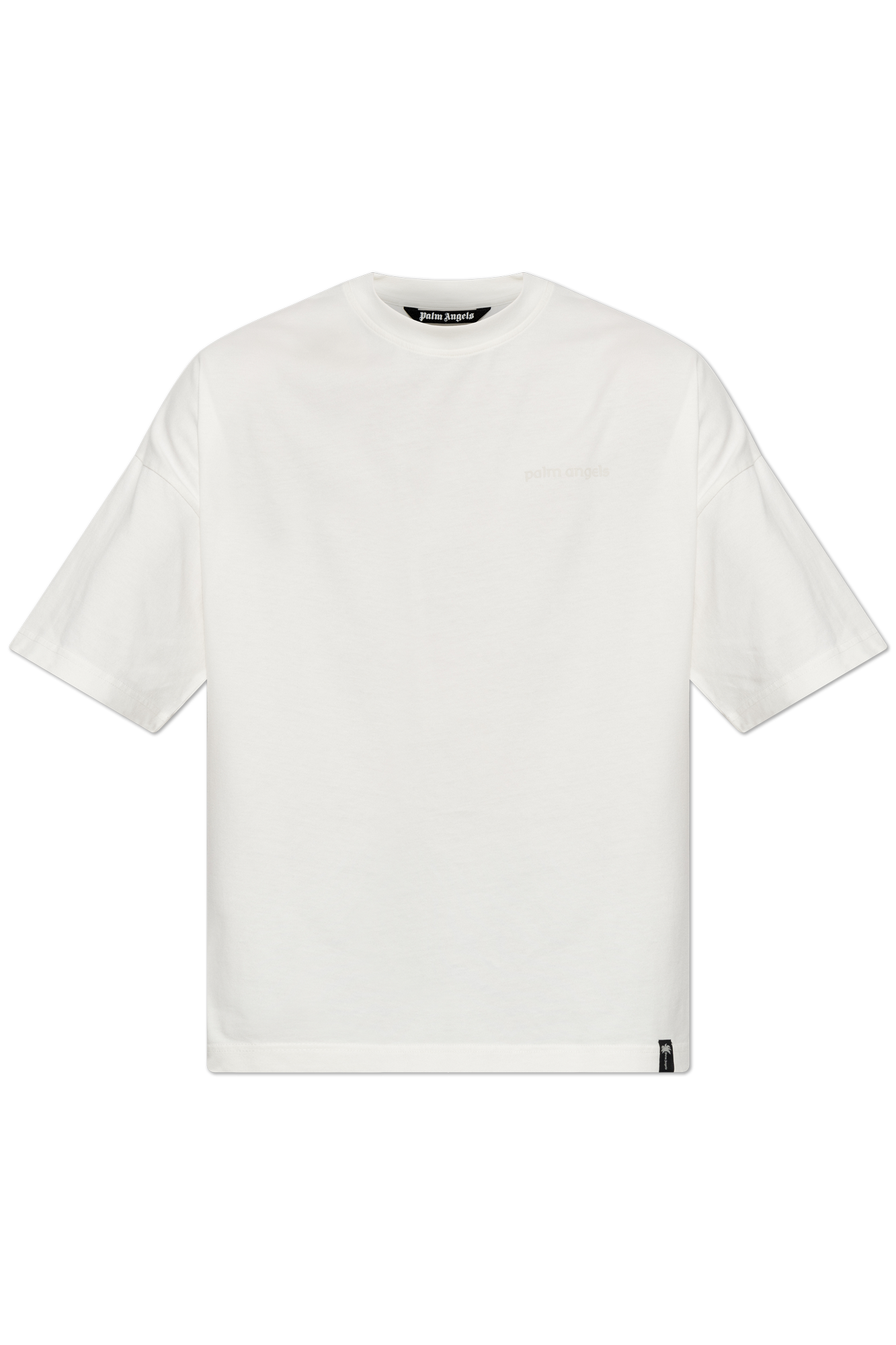 Palm Angels Bawełniany T-shirt Z Logo, Mężczyźni, Biały