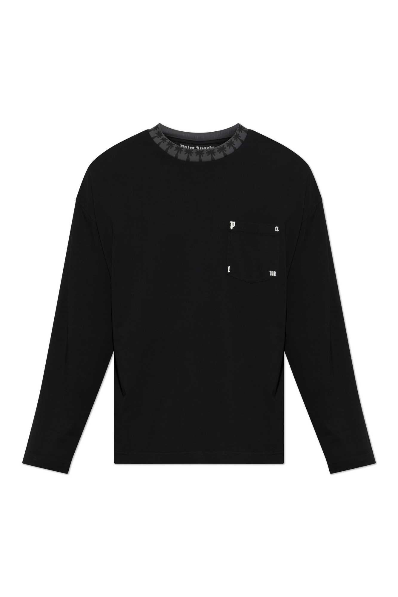 Palm Angels Bawełniany T-shirt Z Długimi Rękawami, Mężczyźni, Czarny
