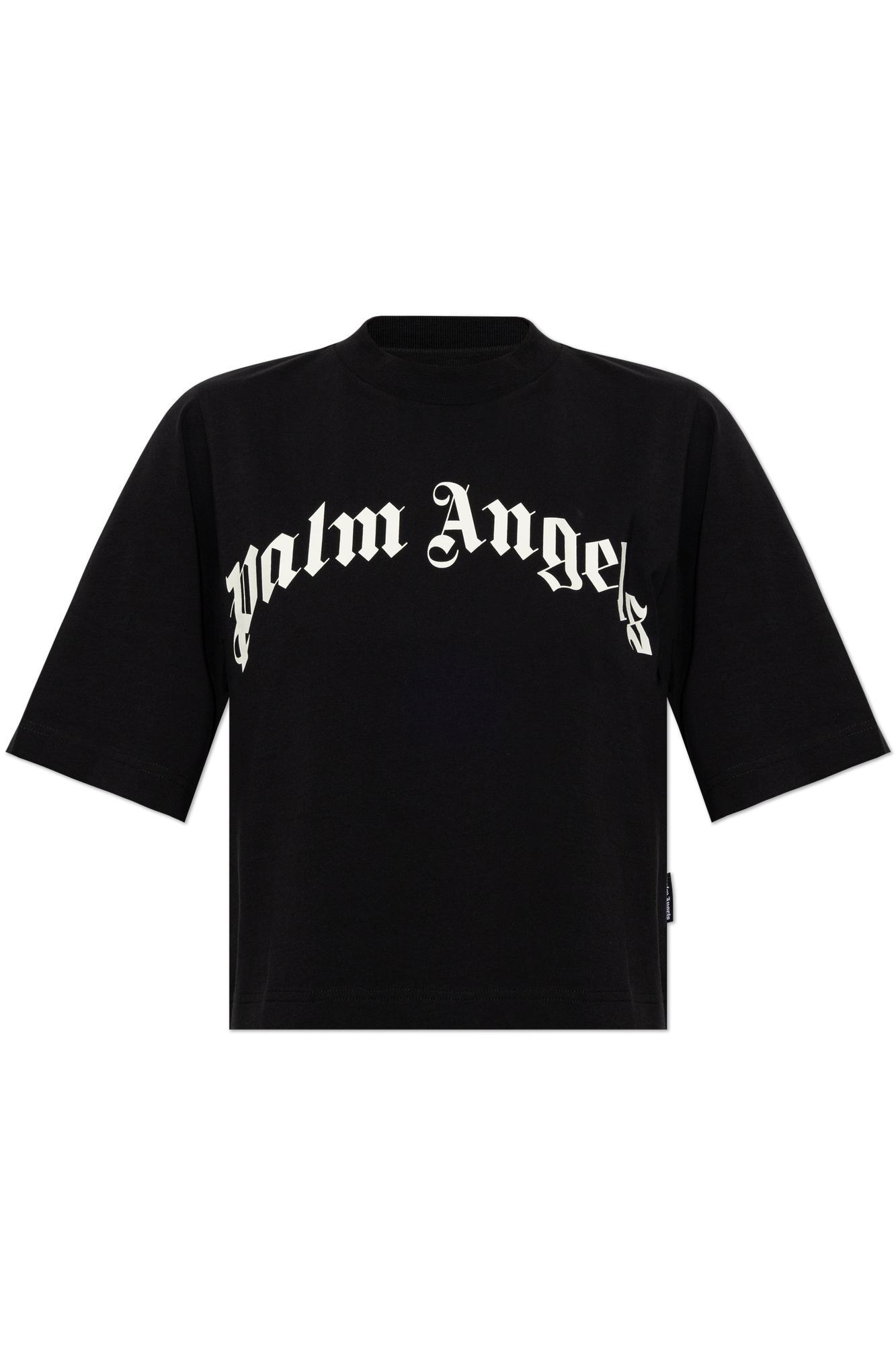 Palm Angels Bawełniany T-shirt Z Nadrukowanym Logo, Kobiety, Czarny