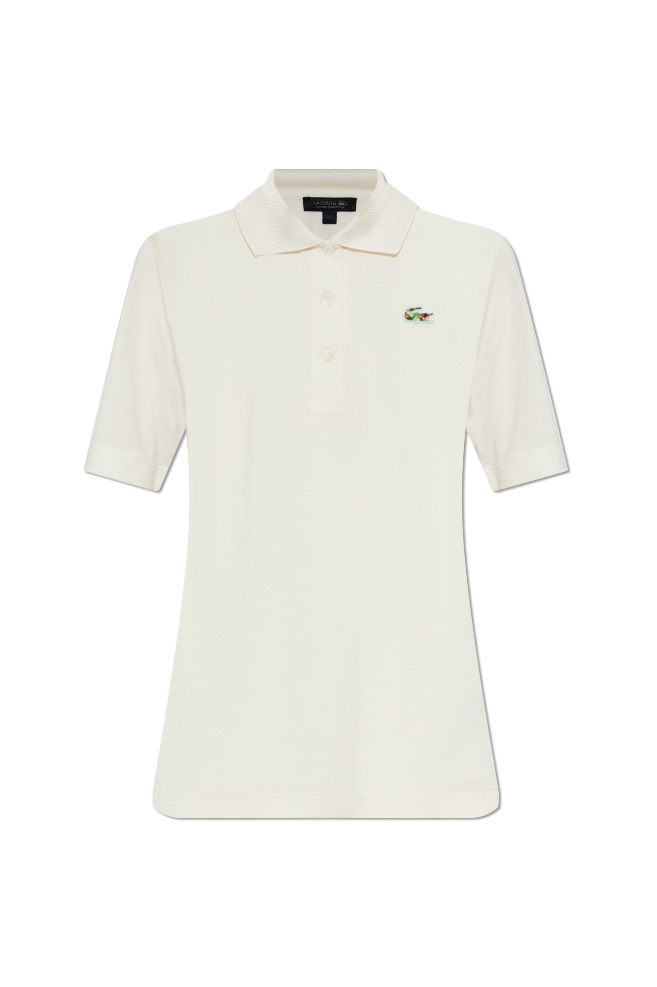 LACOSTE RUNWAY Jedwabne Polo, Kobiety, Kremowy