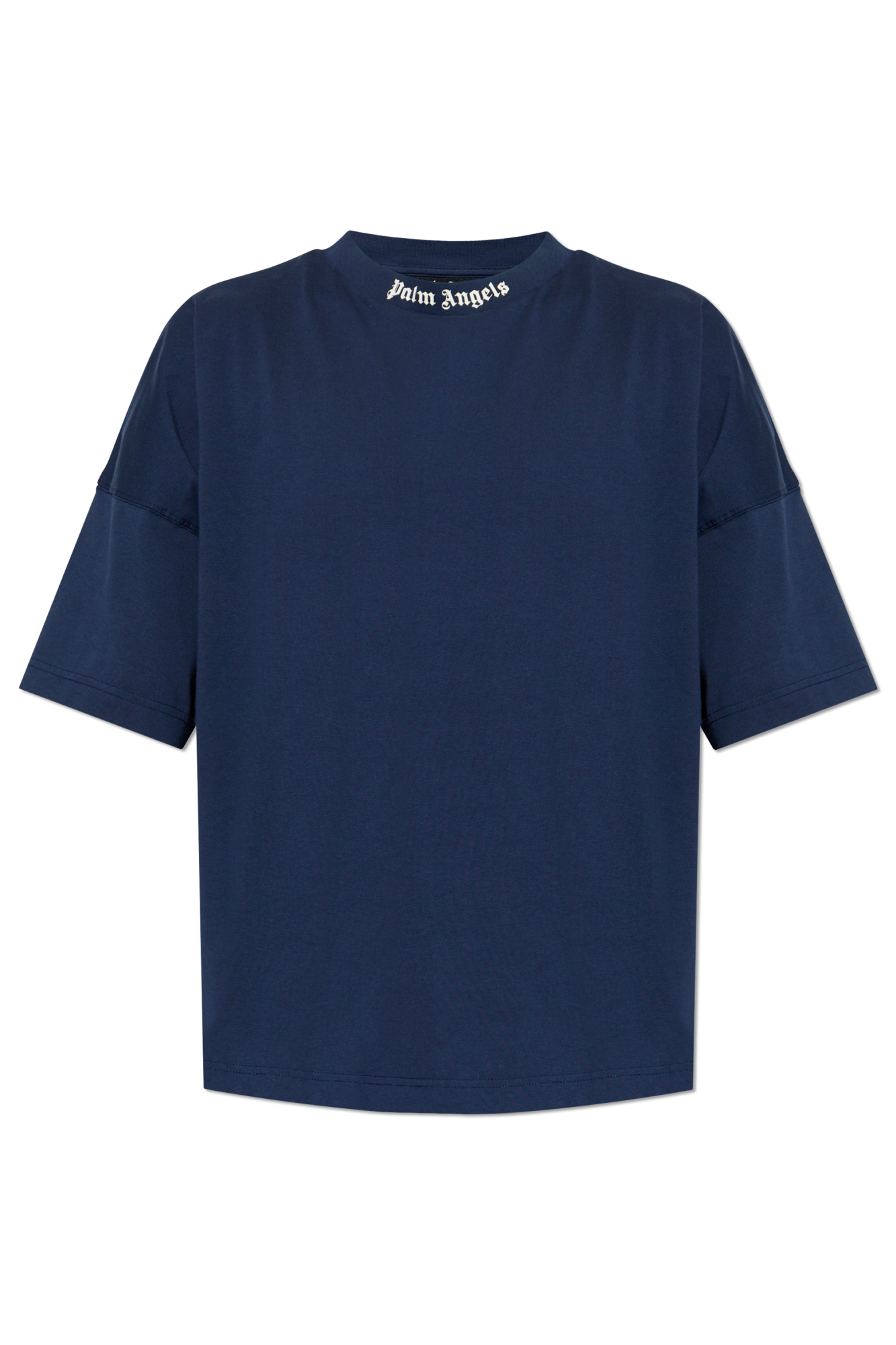 Palm Angels T-shirt Z Nadrukowanym Logo, Mężczyźni, Granatowy