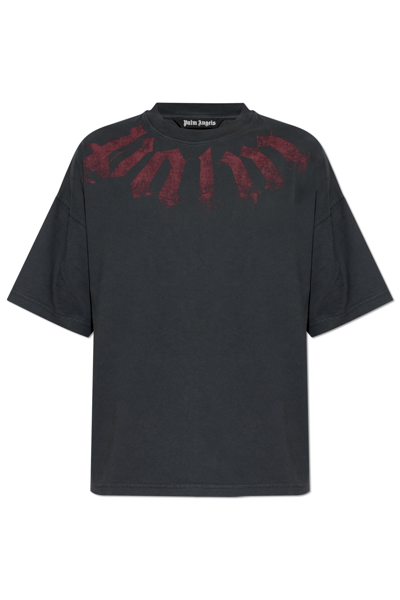 Palm Angels T-shirt Z Logo, Mężczyźni, Czarny