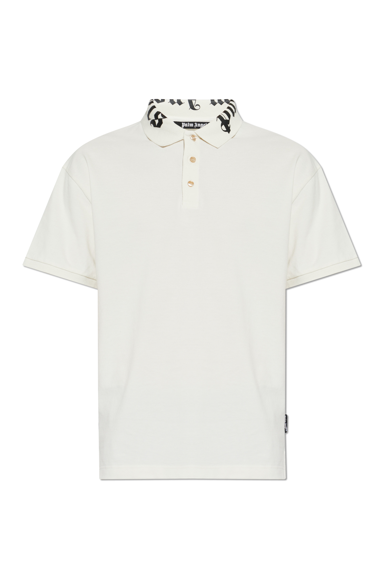 Palm Angels Polo Z Logo, Mężczyźni, Kremowy
