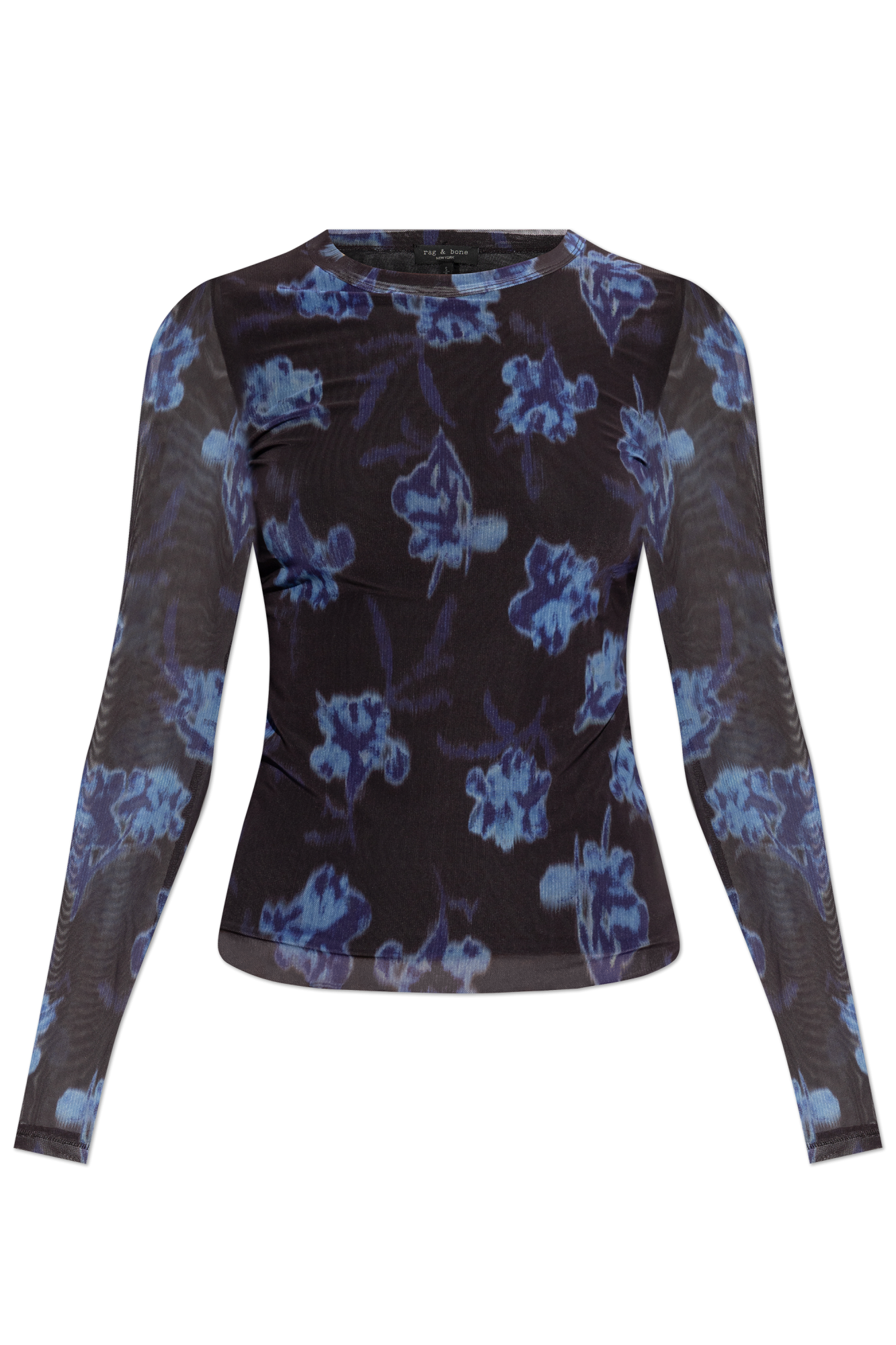 Rag & Bone Top Z Motywem Kwiatowym, Kobiety, Czarny