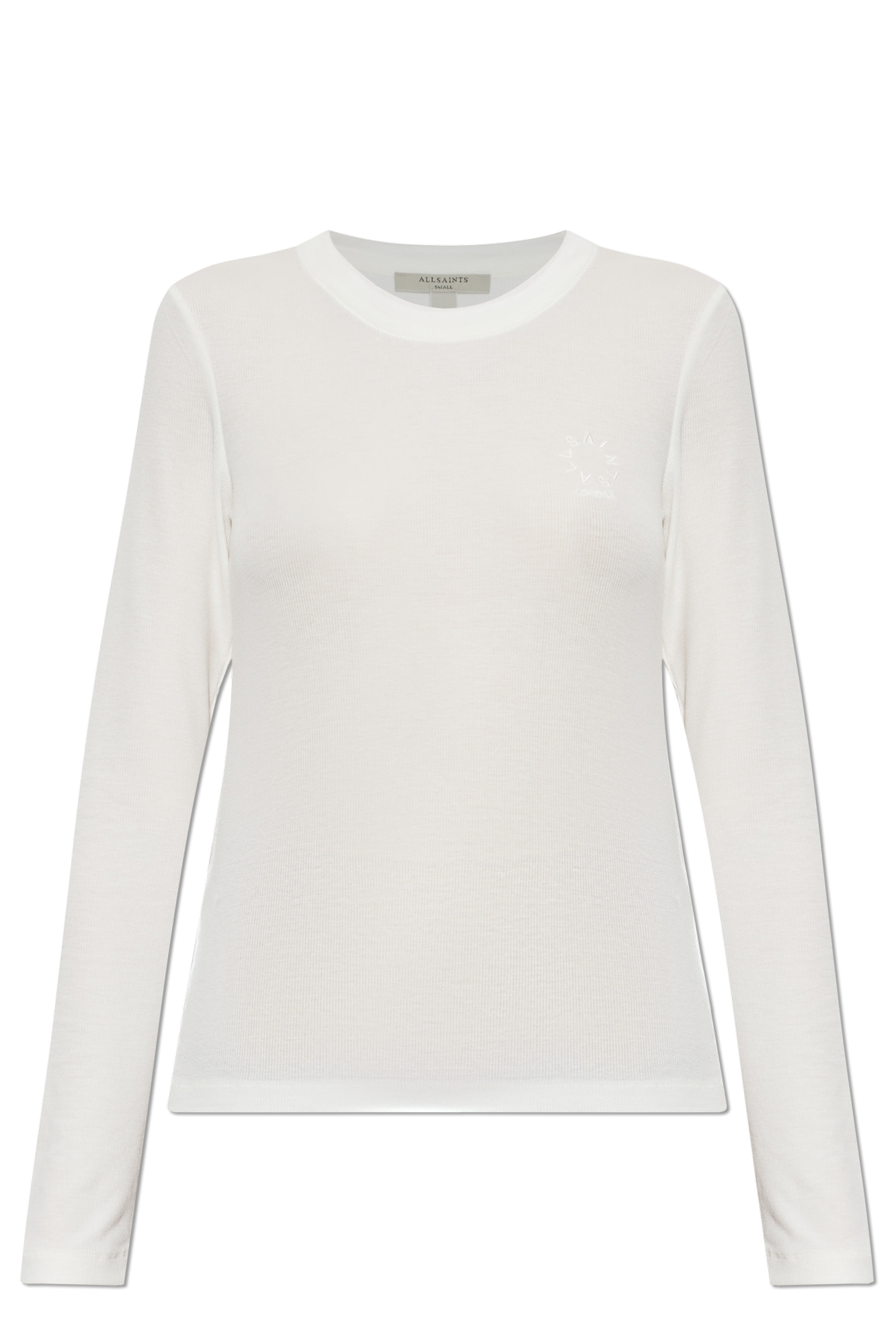 AllSaints Top `Riona` Z Długimi Rękawami, Kobiety, Kremowy