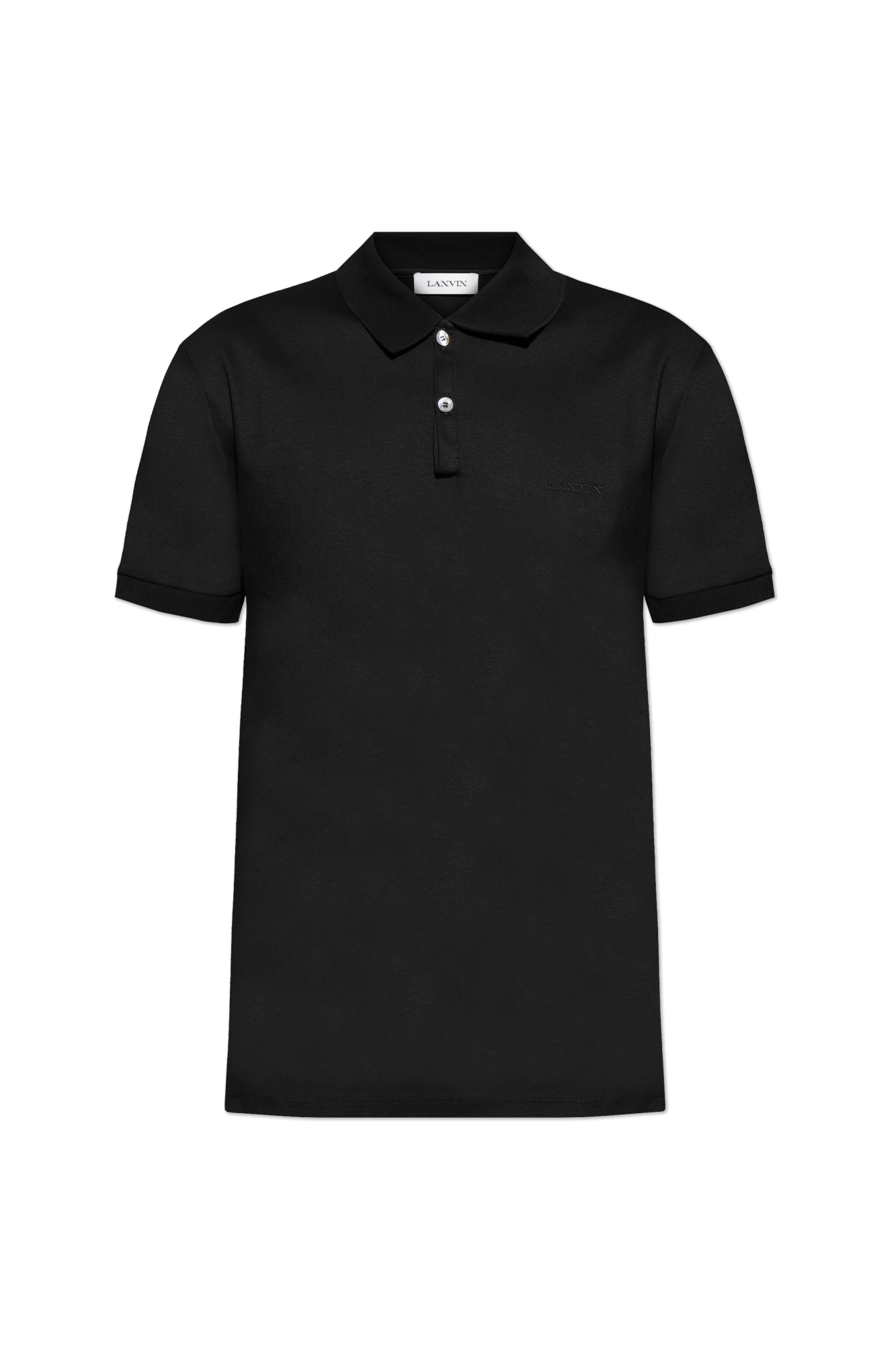 Lanvin Bawełniane Polo, Mężczyźni, Czarny