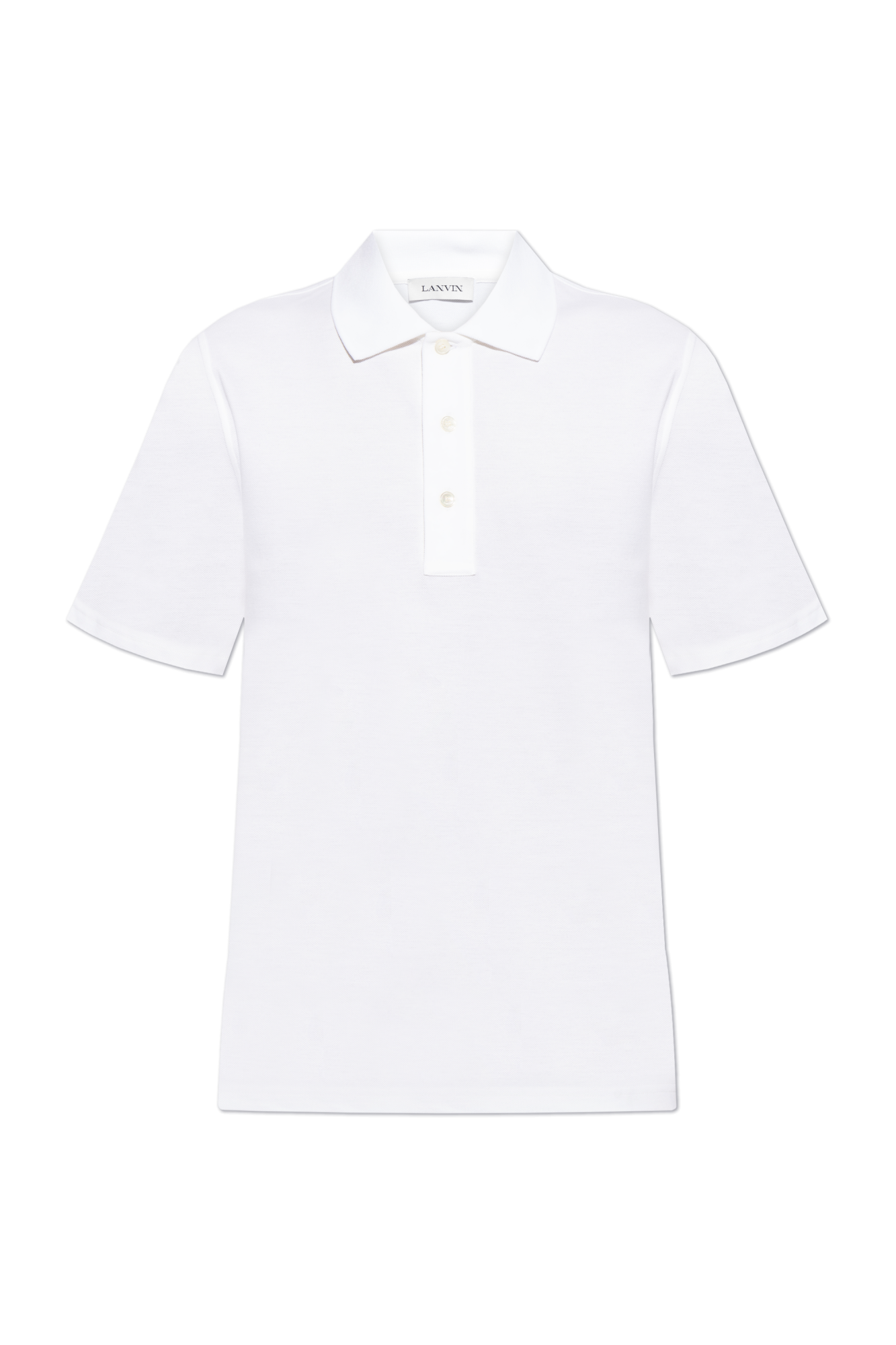 Lanvin Bawełniane Polo, Mężczyźni, Biały