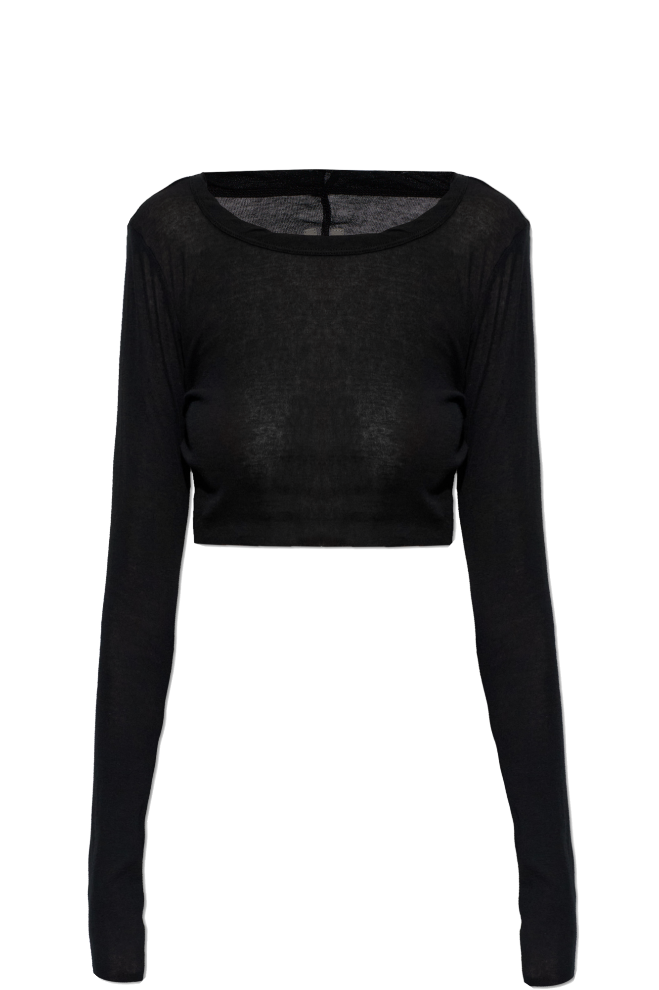 Rick Owens Krótki Top Z Długimi Rękawami, Kobiety, Czarny