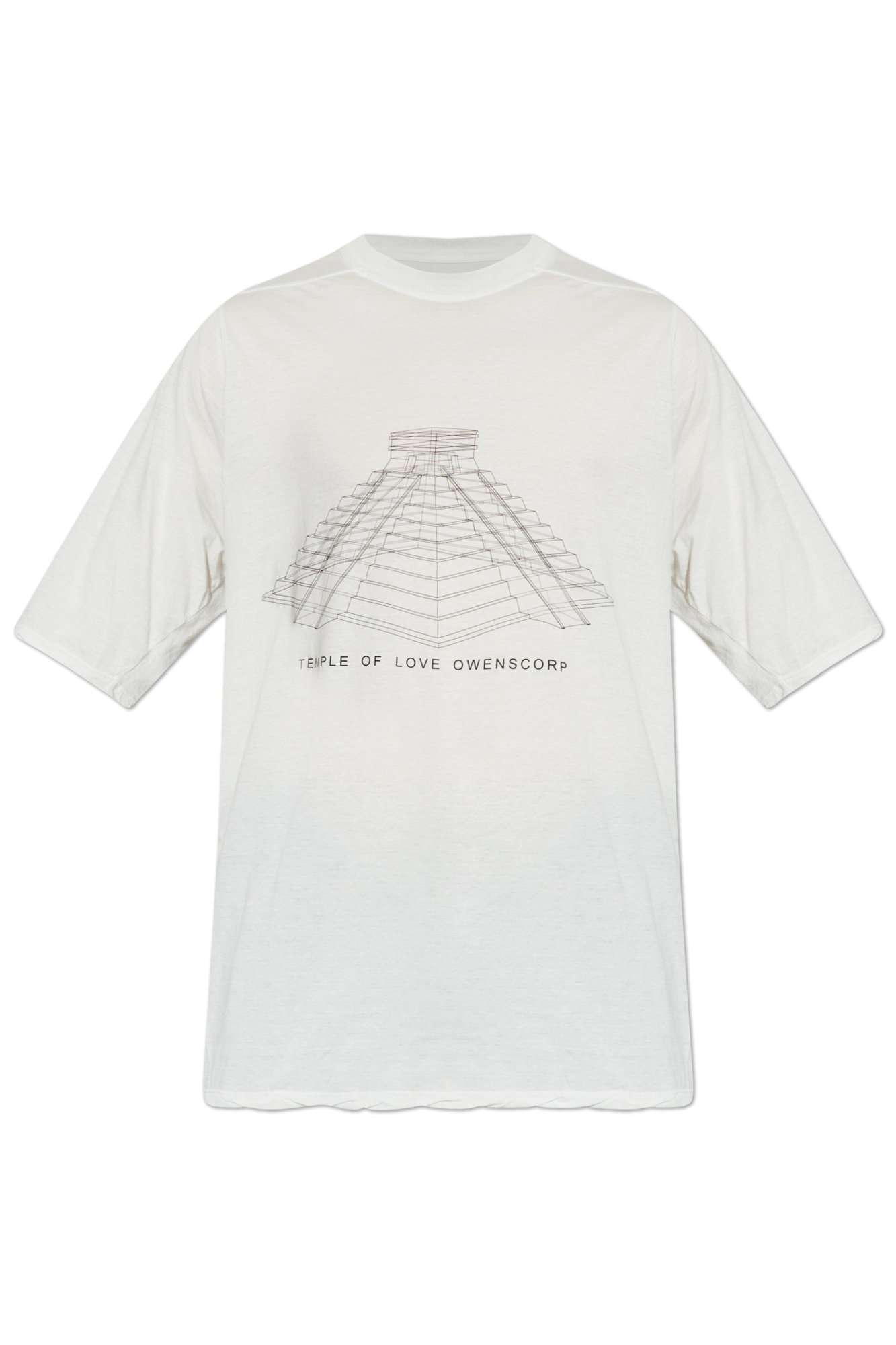 Rick Owens T-shirt Z Nadrukiem, Mężczyźni, Szary