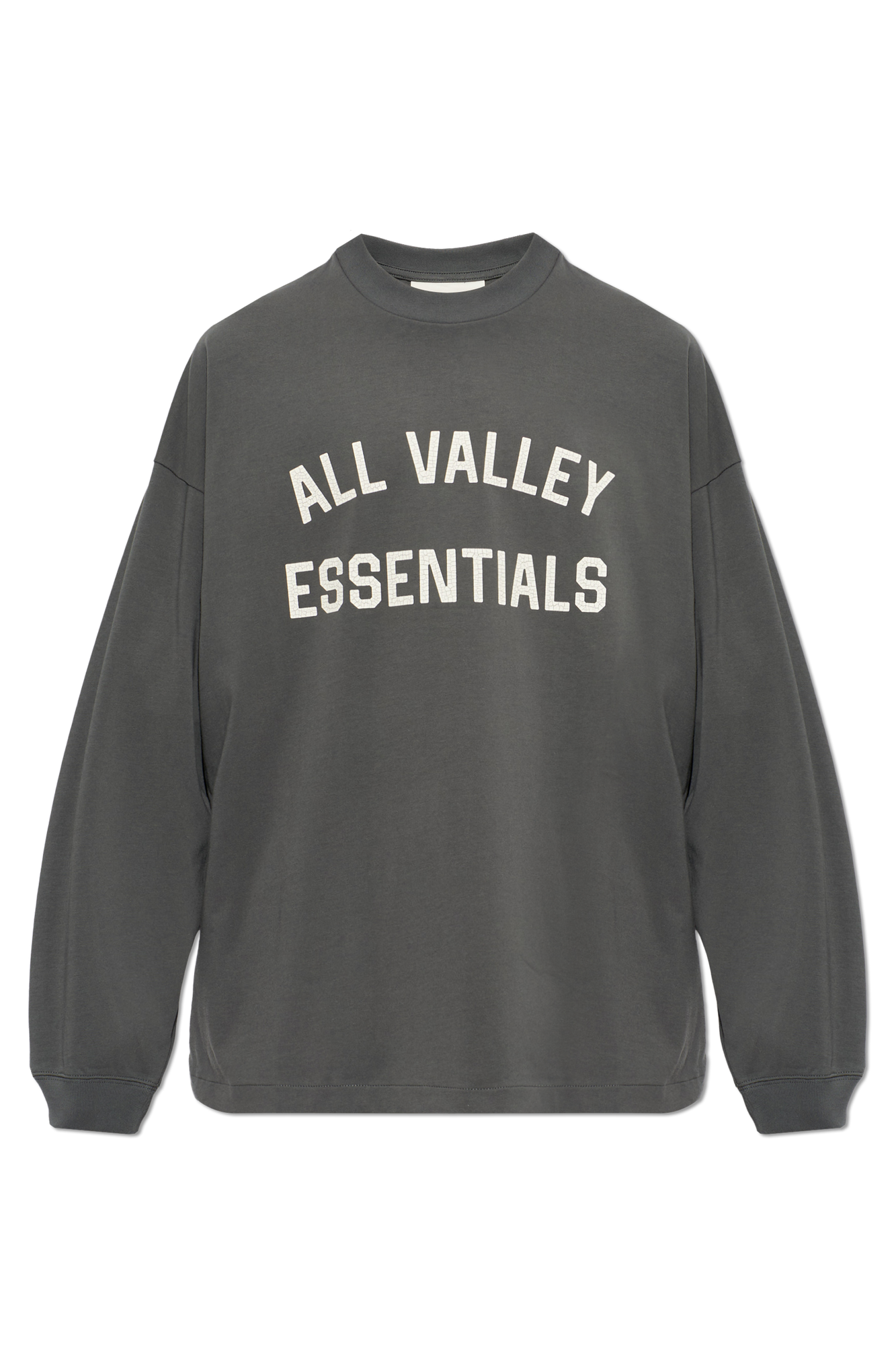 Fear Of God Essentials Bawełniany T-shirt Z Nadrukiem, Mężczyźni, Szary